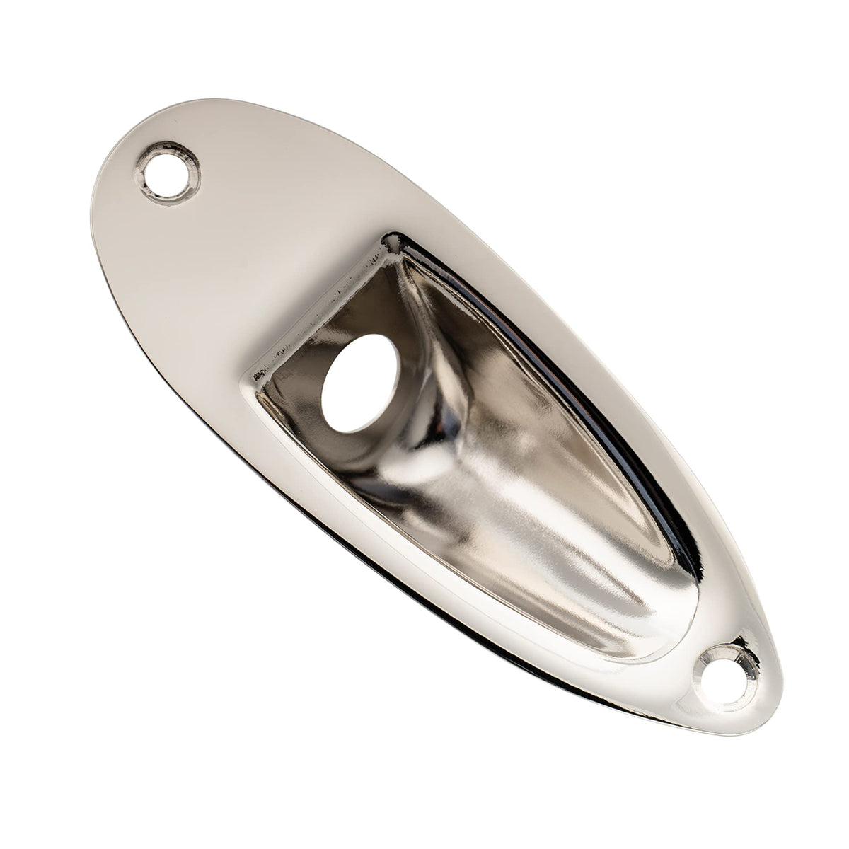 Musiclily Pro Steel Boat Shape Guitar Input Jack Plate Jack Ferrule Output Jackplate For Strat/Stratocaster Style Electric Guita