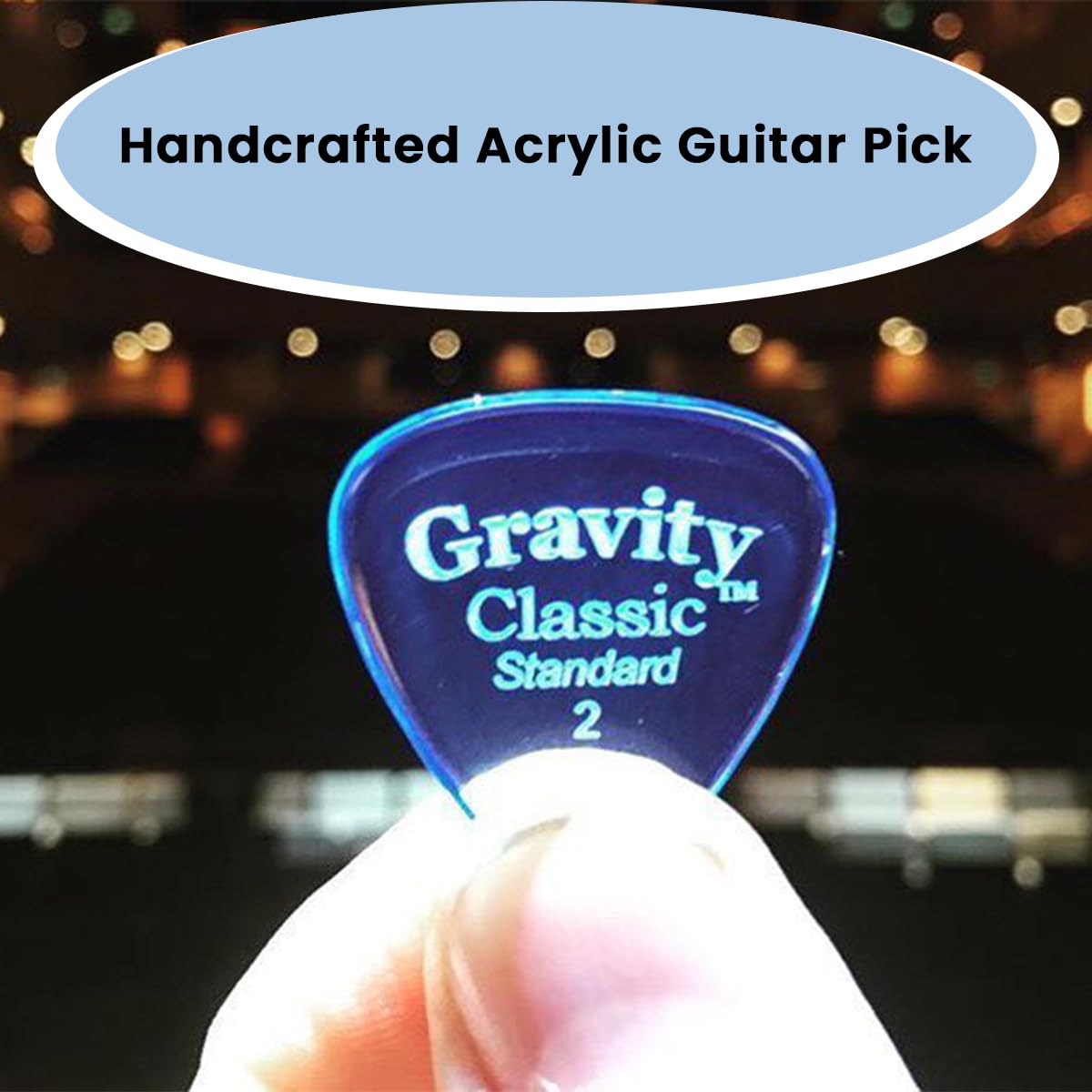 Gravity Picks Classic Guitar Pick - Polished By Professionals - Made Of Acrylic - 2.0mm Thickness - Blue