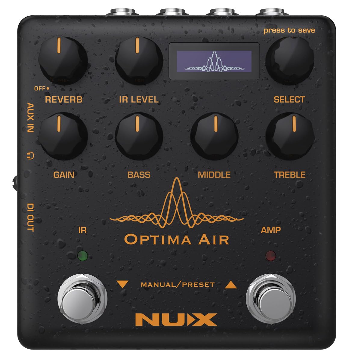 NUX Optima Air Dual-Switch Acoustic Guitar Simulator with a Preamp,IR Loader, Capturing Mode,15 Built-In Acoustic Guitar Profile