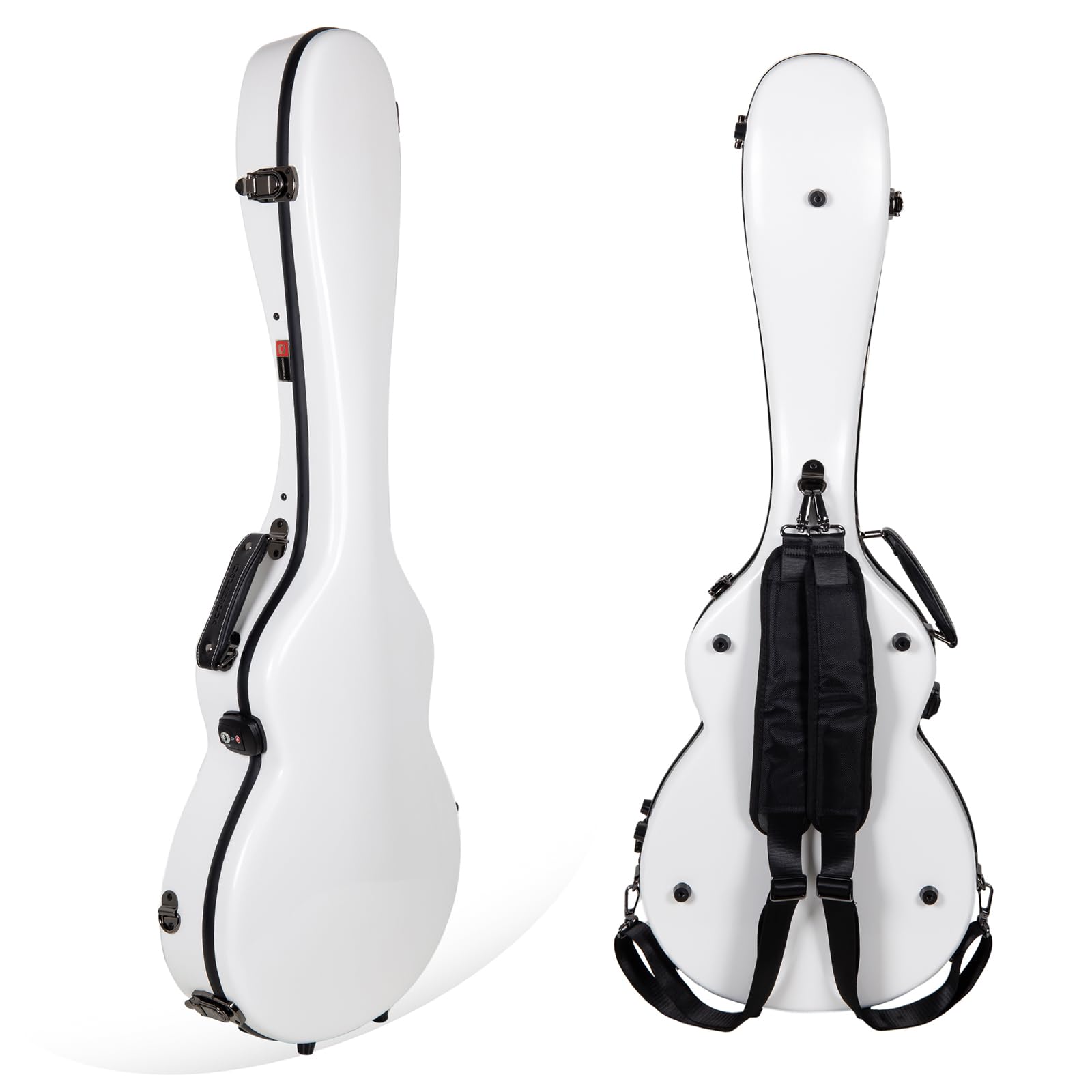 Crossrock Fiberglass Backpack Style Hardshell White Les Paul Guitar Case