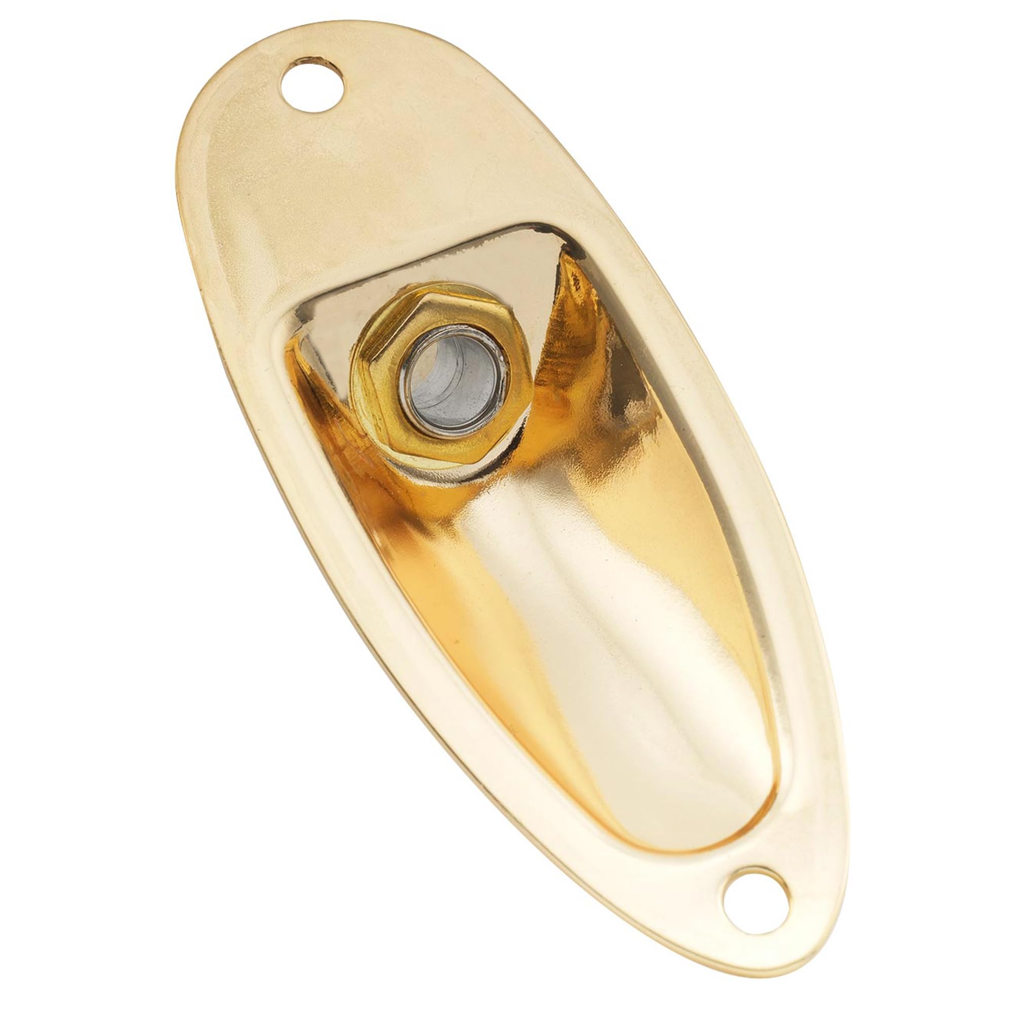 Musiclily 1/4 Inch Boat Style Loaded Guitar Input Jack Socket Plate Output Jack for Fender Stratocaster Strat Electric Guitar, G