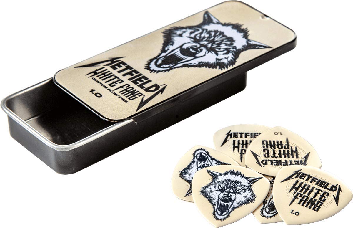 Jim Dunlop Hetfield 'S White Fang Custom 1.0Mm Flow Guitar Pick Tin (Ph122T100)