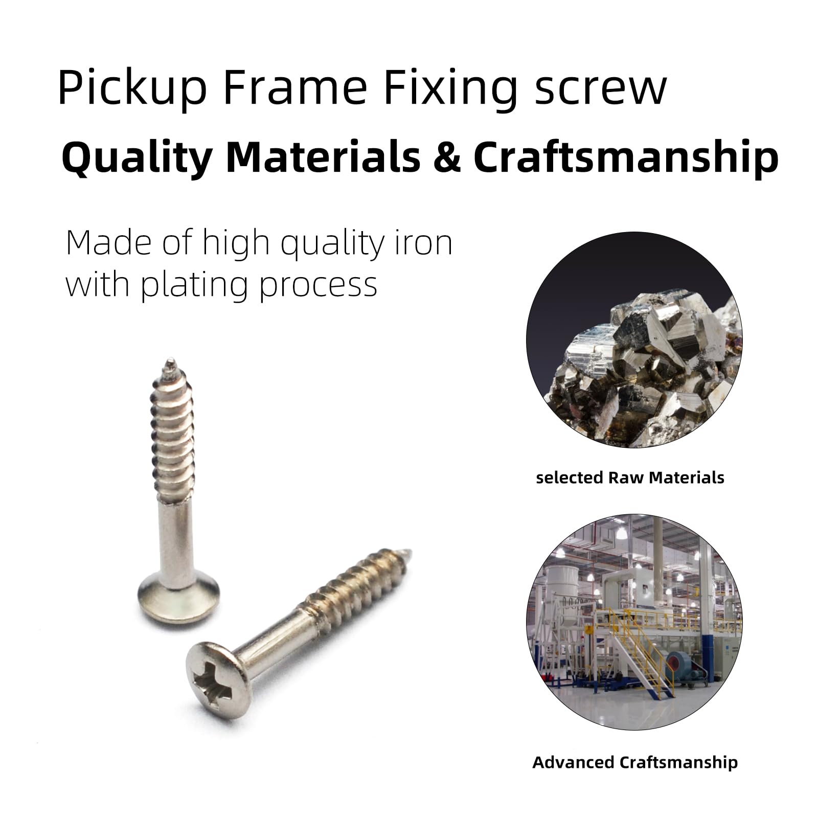 SAPHUE Electric Guitar Bass Humbucker Pickup Ring Mounting Screws,50pcs Pickup Frame Surround Screws Compatible Whith Gibson LES