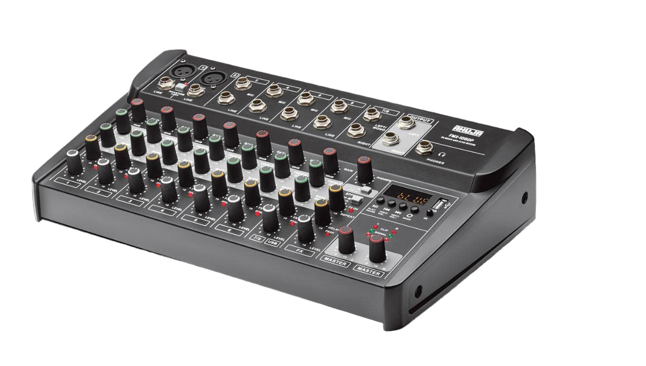Ahuja Fmx-108Dp Pa 8 Channel Mixer With Built-In Mp3 Player & Digital Effects