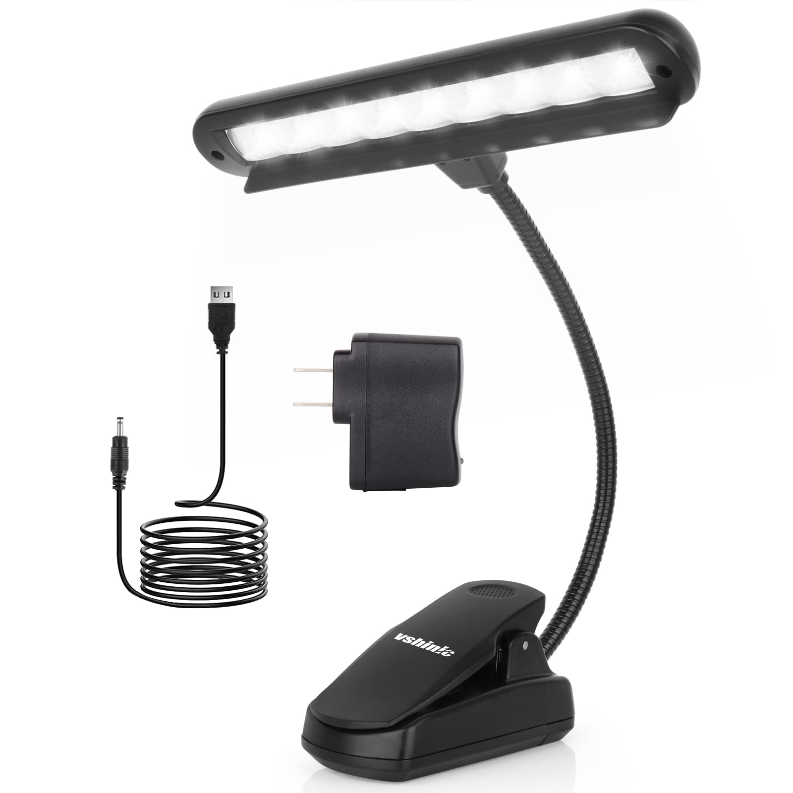 Vshinic Music Stand Light,Clip On Piano Lights 9 LED Orchestra Light Book Lamp Musician Lamp,Fully Adjustable No Flicker for Pia