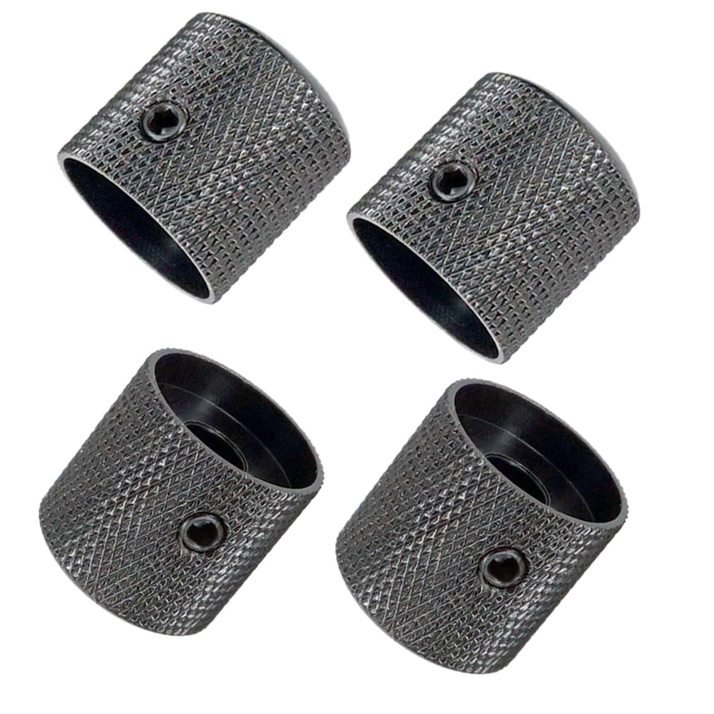 Jd.Moon Pack Of 4Pcs Dome Knob Volume Tone Control Knobs For Electric Guitar Bass Screw Type (Black)
