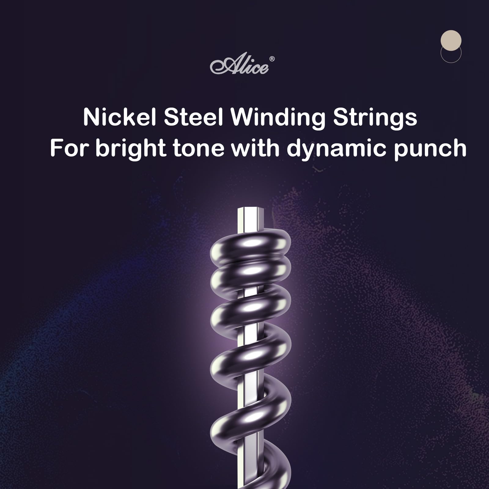 Alice Electric Guitar Strings, Alloy Steel and Nickel Steel Winding Guitar Strings with Ball-End, Comfortable Feel and Bright To
