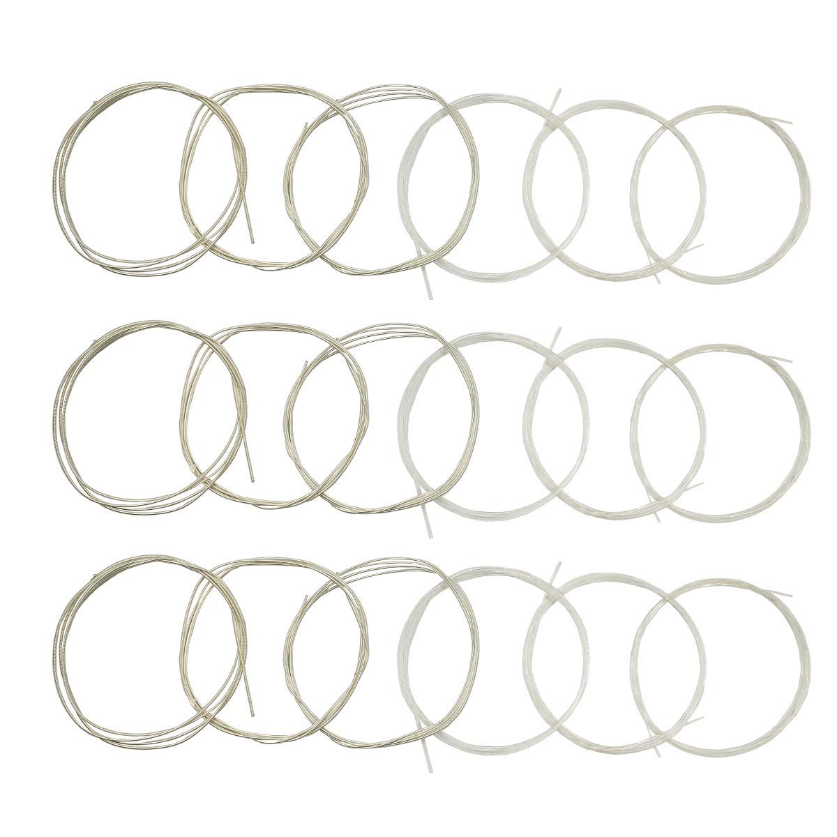 Jysun Classical Guitar Strings 3 Full Sets Clear Nylon For E-1St B-2Nd G-3Rd And Nylon Core Silver-Plated Copper Alloy Wound For
