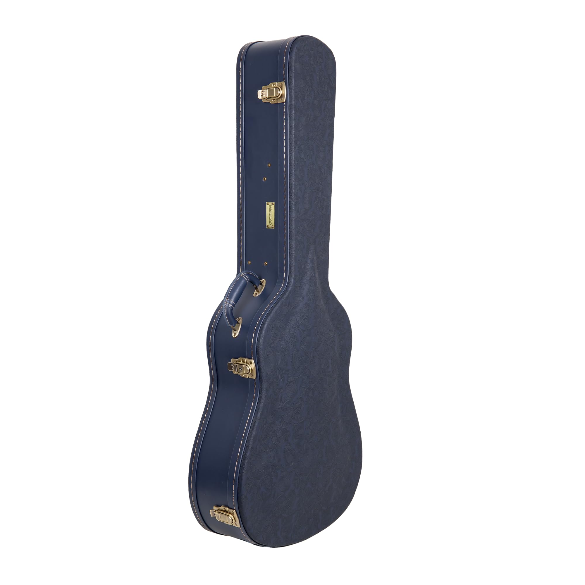 Crossrock Relief Series Dreadnought Guitar Case for Gibson J-45 / Martin D-Style | Carved Ocean Blue Finish, Deep Scarlett Velve