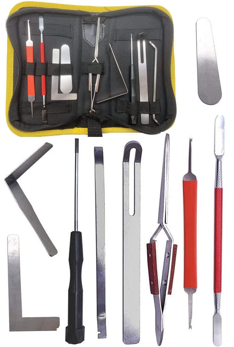 Jiayouy 9PCS Saxophone Repair Tool Woodwind Instrument Maintanance Kit Stainless Steel Key Cover Adjusting Spring Hook Trimming 