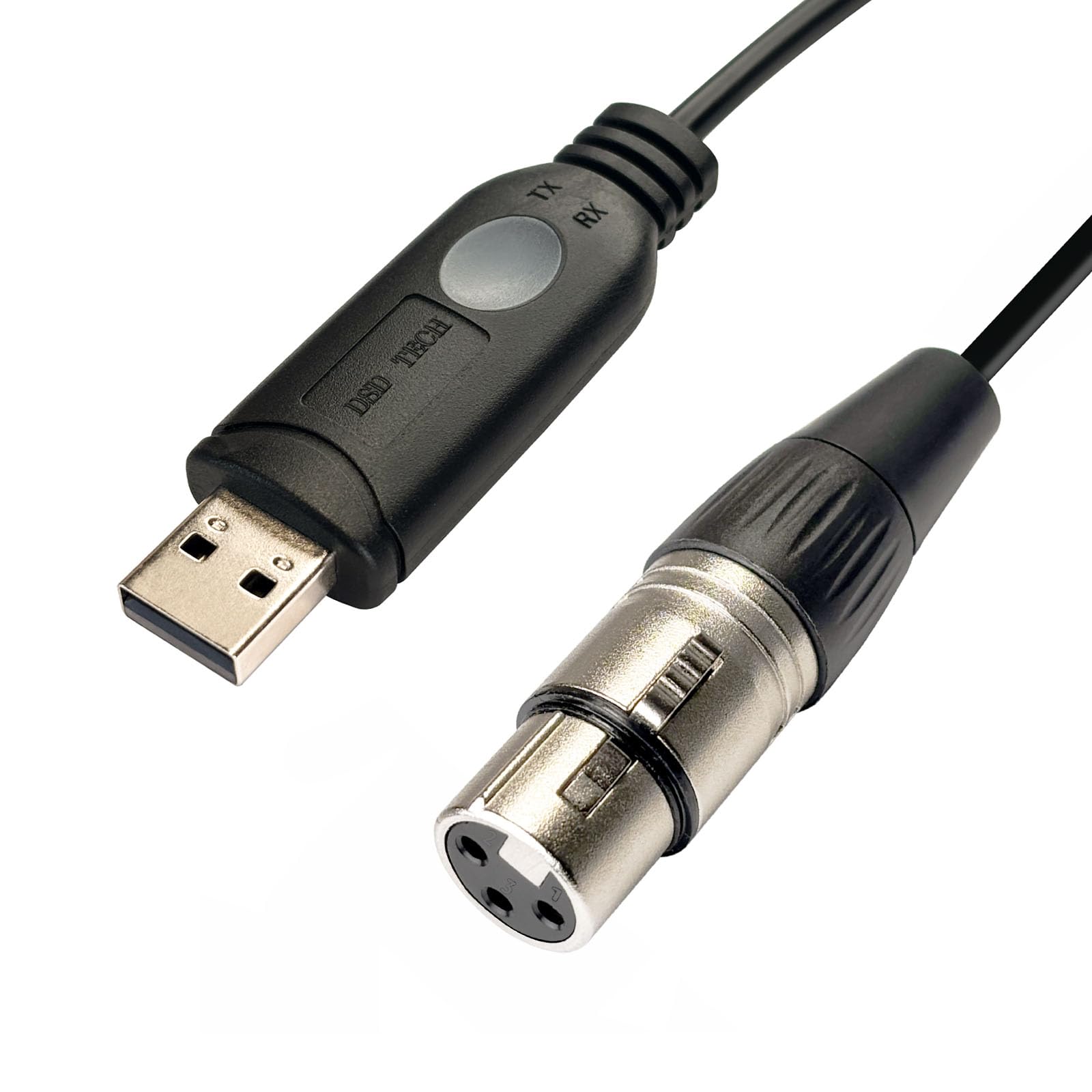 DSD TECH SH-RS09B USB to DMX Cable Support Freestyler QLC and Pi Open Lighting(3M/10FT)