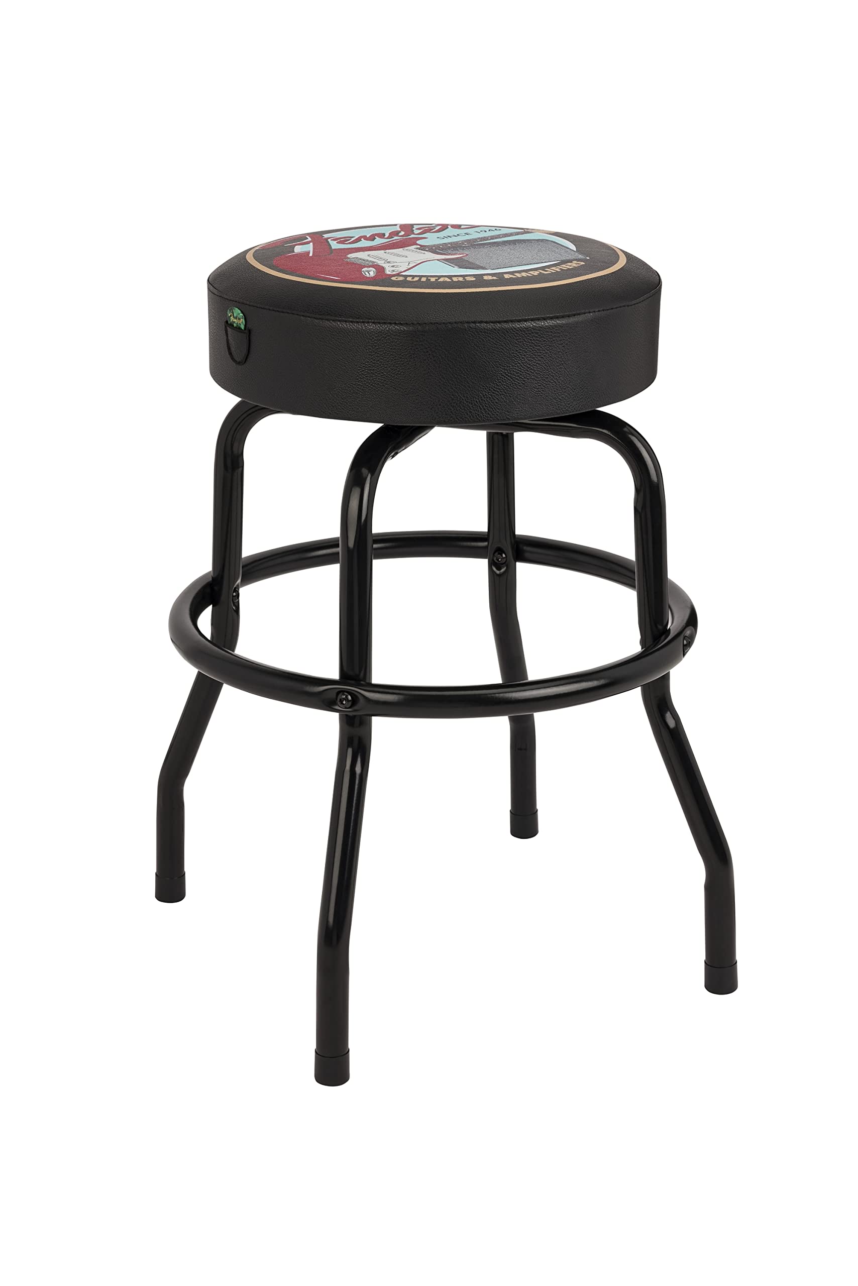 Fender Guitars & Amps Logo Swivel Barstool with Guitar Picks Pouch, Great Gifts for Dad, with 1 Year Limited Warranty, Simple As