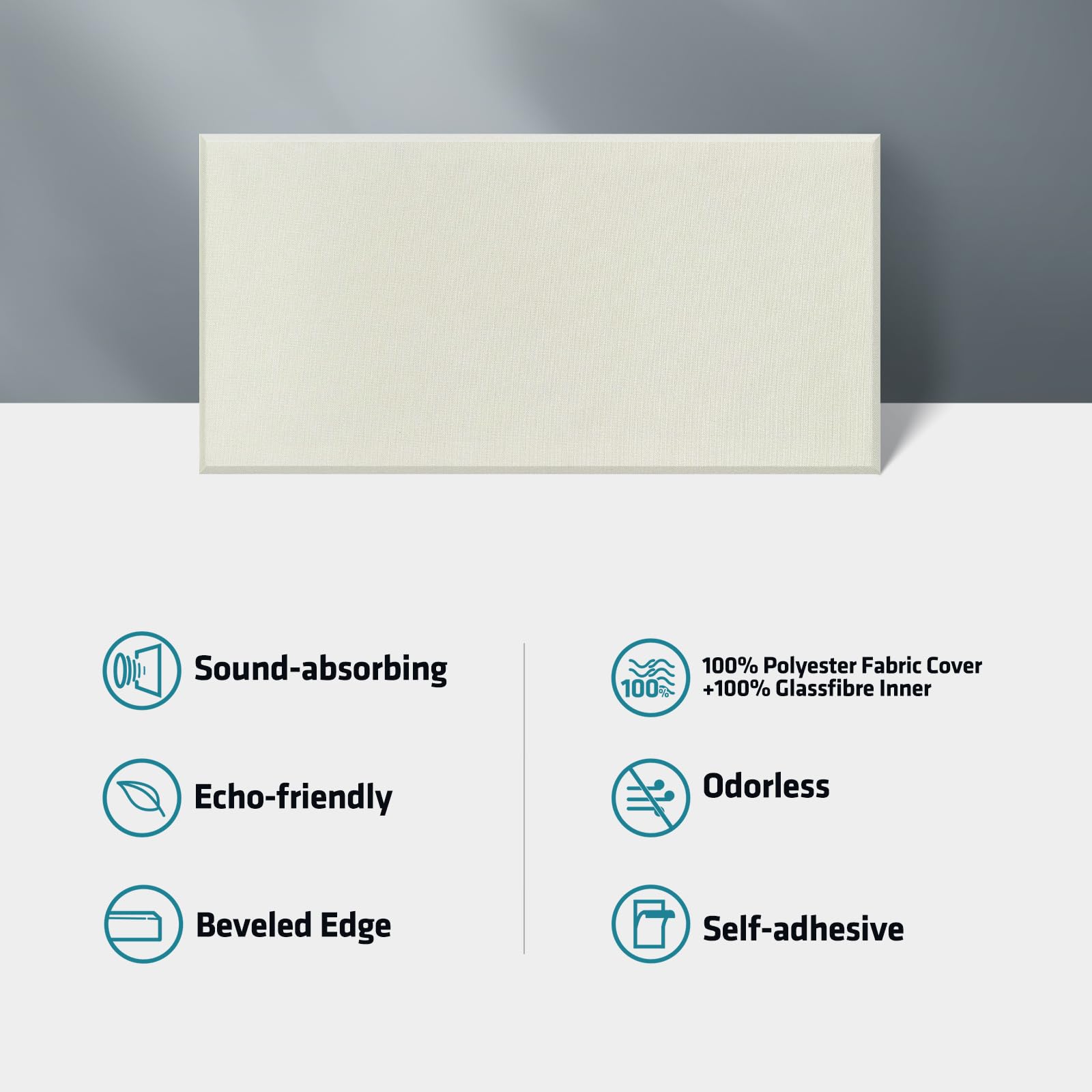 UMIACOUSTICS 4 PCS Acoustic Wall Panels, 2 Thick 23.6'' x 11.8'' Fiberglass Recording Studio Acoustical Treatments Panels, Self-