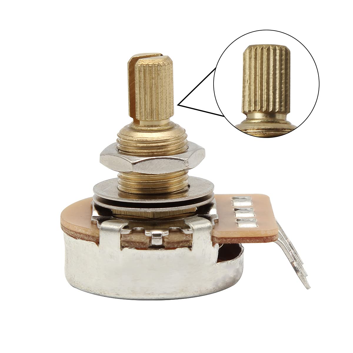FLEOR 2pcs A250K Audio Pots 19mm Long Split Shaft Guitar Potentiometer, 24-Tooth