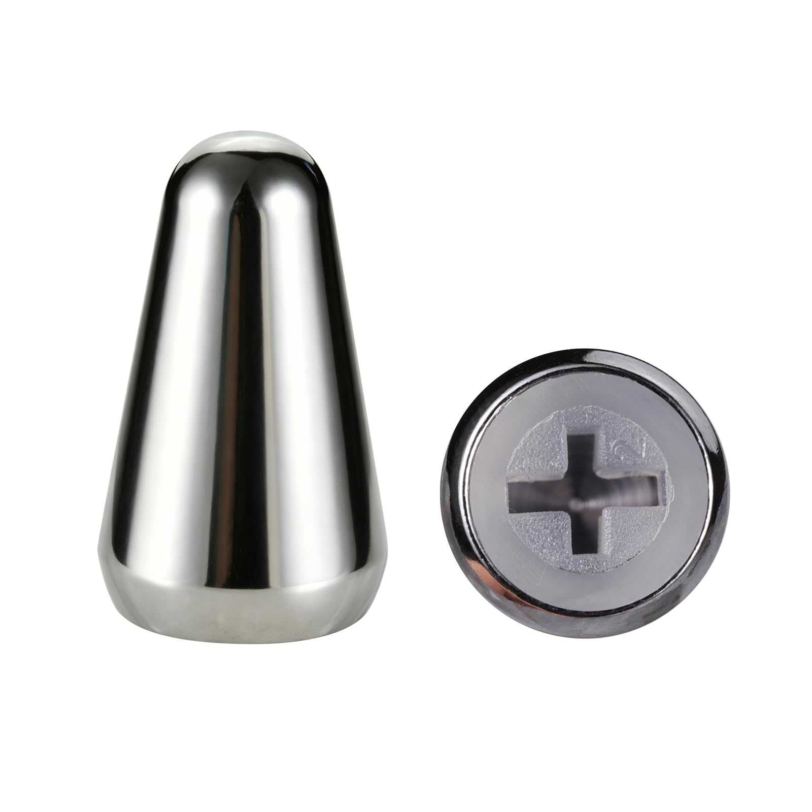2pcs Guitar 5 Way Pickup Switch Tip Metal Switch Cap Knob for Strat Tele Guitar Parts(Chrome)