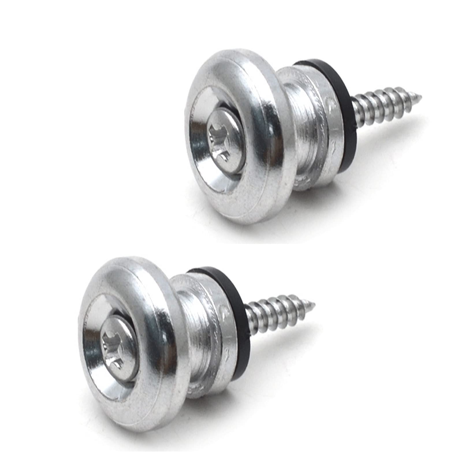 Cheerock 2Pcs Silver Metal Guitar Strap Locks, Mushroom Style Guitar Strap Lock Buttons, Electric Guitar Strap Locks, Mushrooms