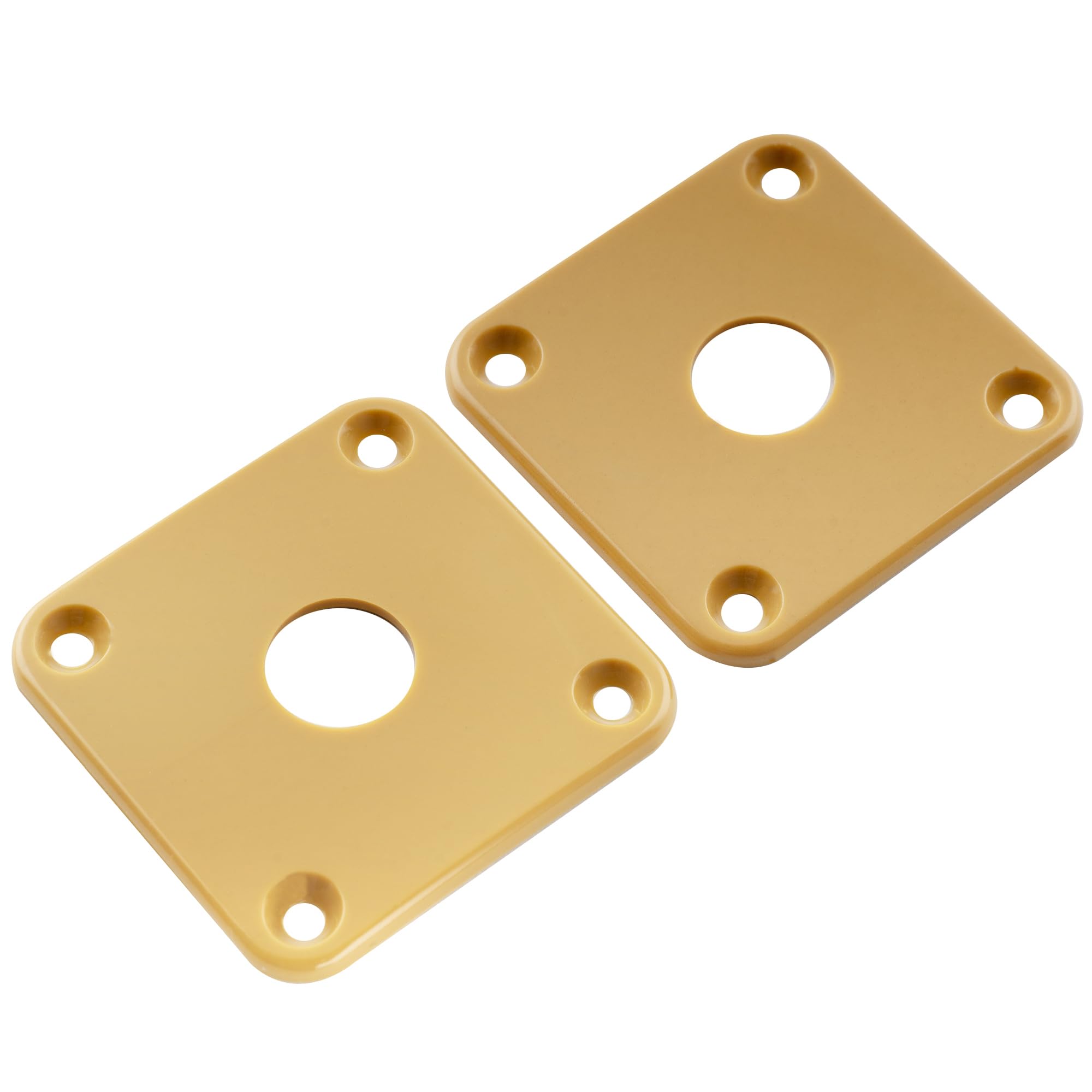 Musiclily Pro Plastic Curved Jack Plate Square Jackplates Compatible with USA Les Paul Epiphone Les Paul Guitar, Brown Cream(Set