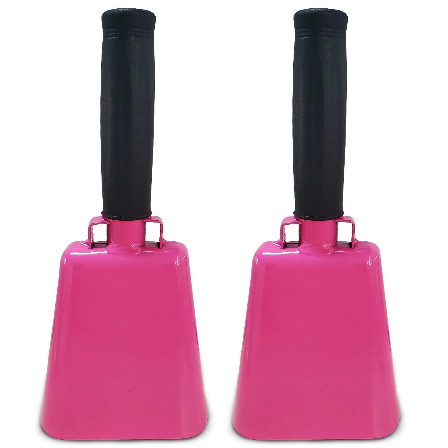 2 pack 7 in. steel cowbell/Noise makers with handles. Cheering Bell sporting, football games, events. Large solid school hand be