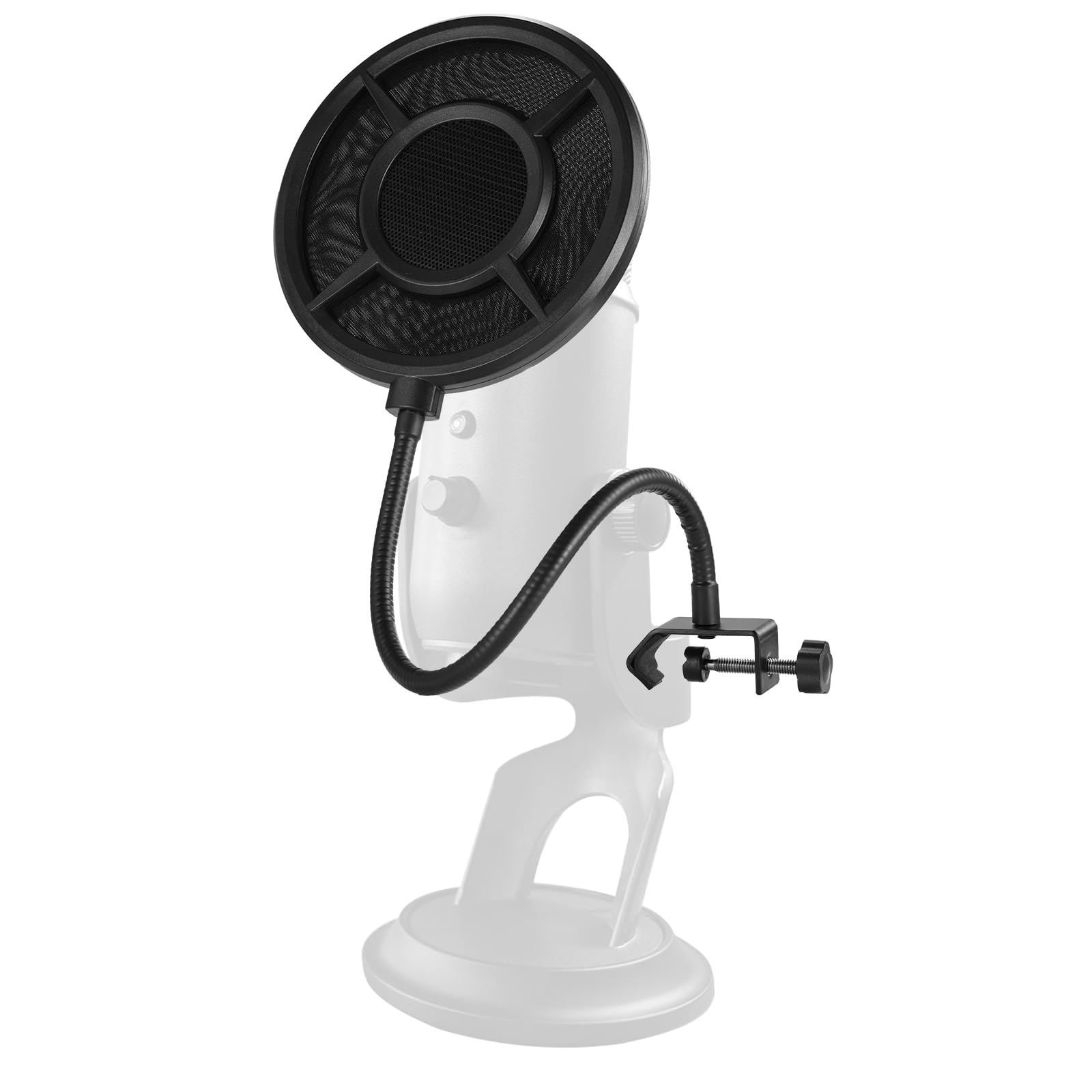 NEEWER Metal Pop Filter for Microphone, Six Layer Professional Foam Mic Isolation Shield Windscreen Cover with Flexible Arm for 