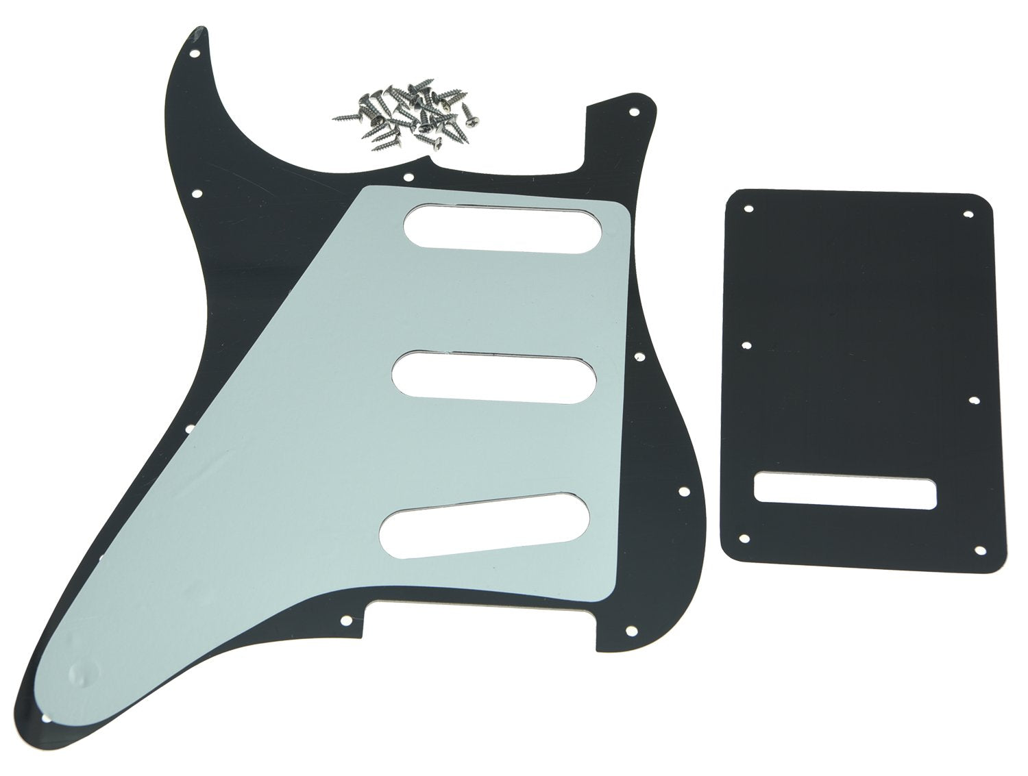 KAISH 11 Hole ST/Strat Style SSS Pickguard with ST Back Plate Tremolo Trem Cover for USA/Mexico Stratocaster/Strat Abalone Pearl