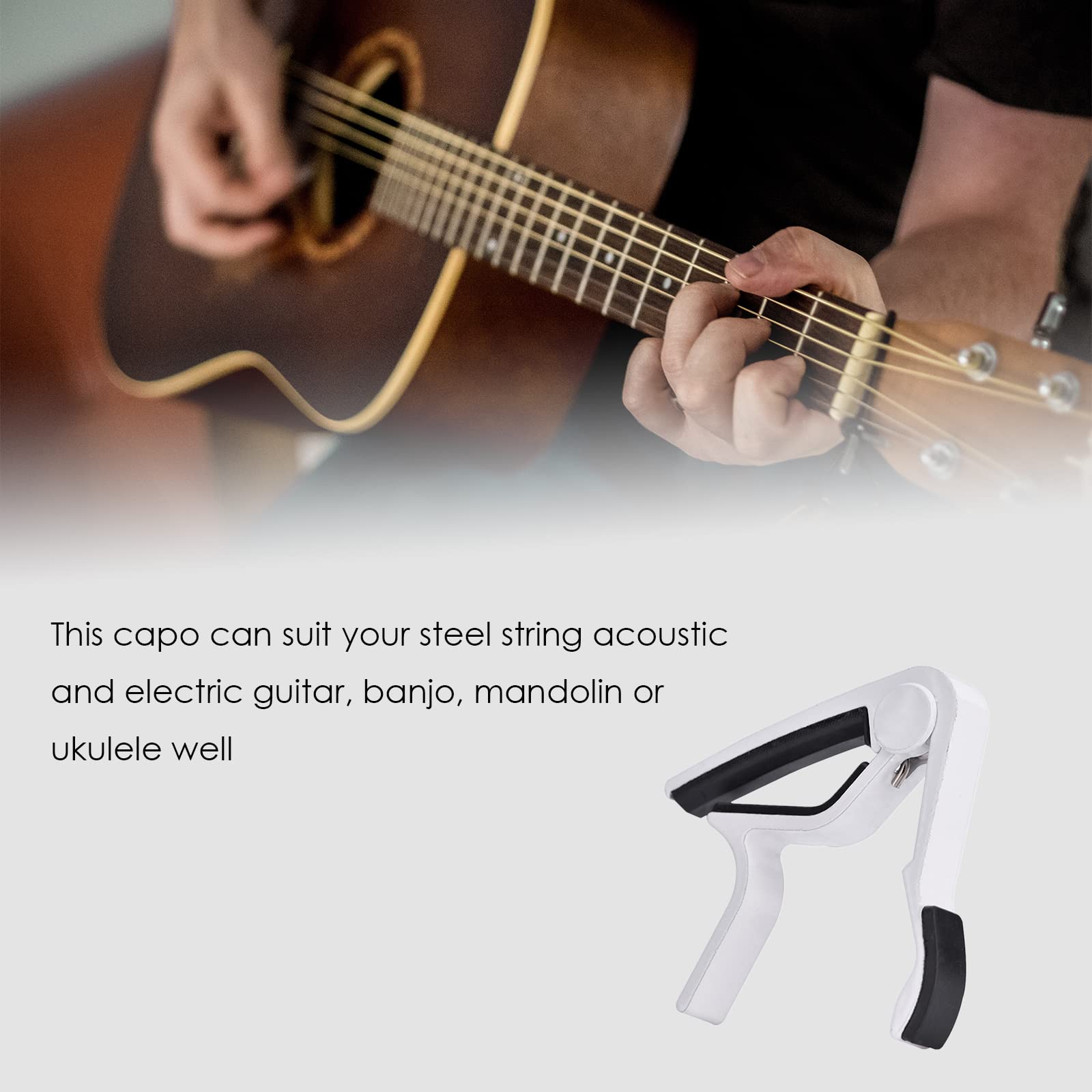 Eboxer Guitar Capo for 6 String Electric and Acoustic Guitars, Handheld Guitar Tuner Capo for Acoustic Electric Guitar Banjo Man