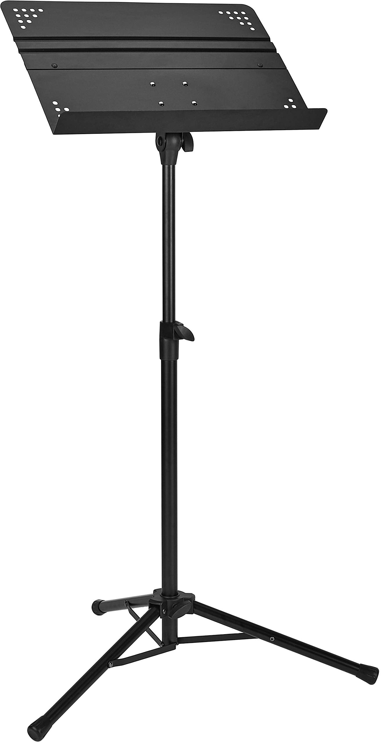 Amazon Basics Adjustable Folding Music Stand, 31 to 55 height - For School Music Program, Ensembles, Bands, Seated & Standing, B