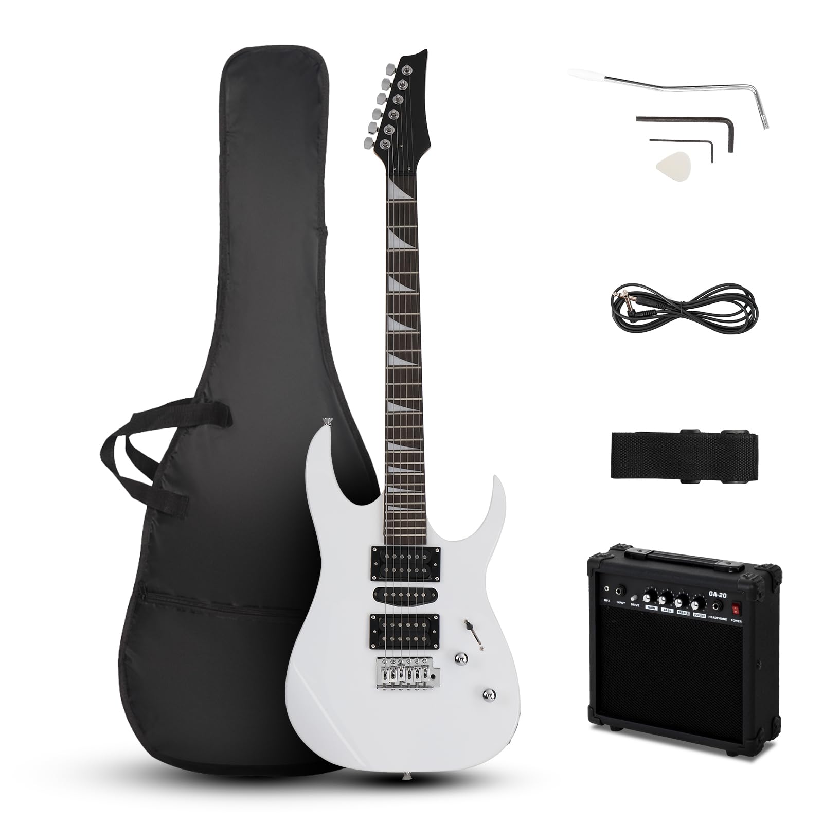 Ktaxon 39'' Electric Guitar With 20Watt Amp, Full Size 170 Model Starter Guitar Kit For Beginners & Professional W/Bag, Shoulder