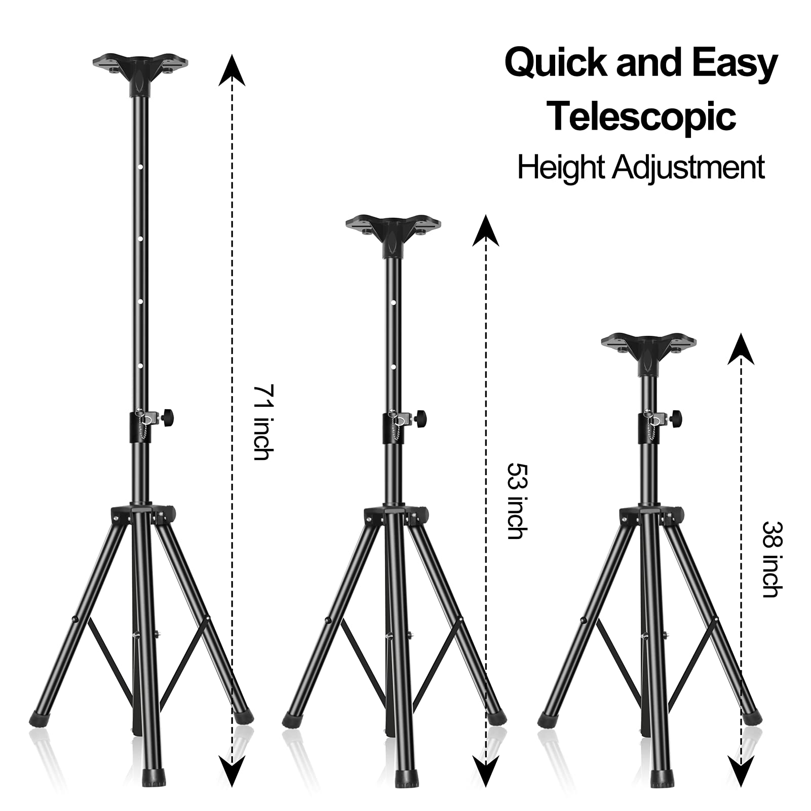 EMART PA Speaker Stands Pair, Adjustable Height Professional Heavy Duty DJ Tripod with Mounting Bracket and Carrying Bag, Extend