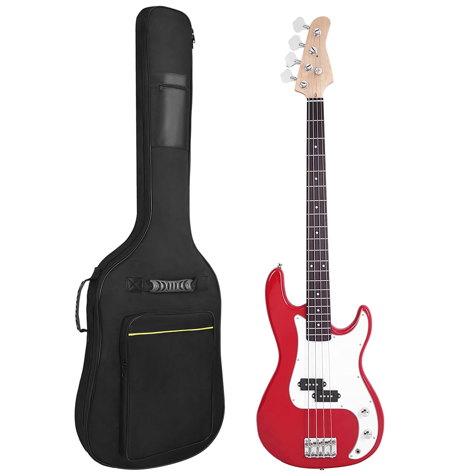 Muscab Bass Guitar Case 7mm Padding Waterproof Bass Guitar Gig Bag, Electric Bass Guitar Bag Backpack with Neck Strap and Pocket