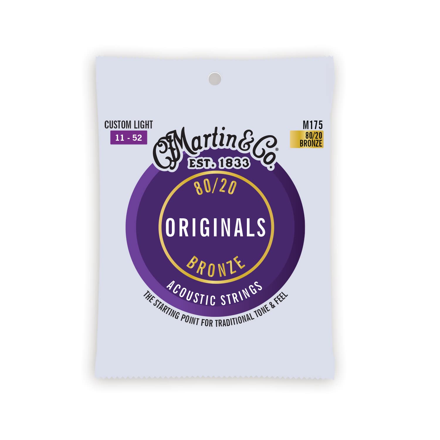 Martin Cf Original M175 8020 Bronze, Custom Light-Gauge (11-52) Acoustic Guitar Strings (41Y20M175)