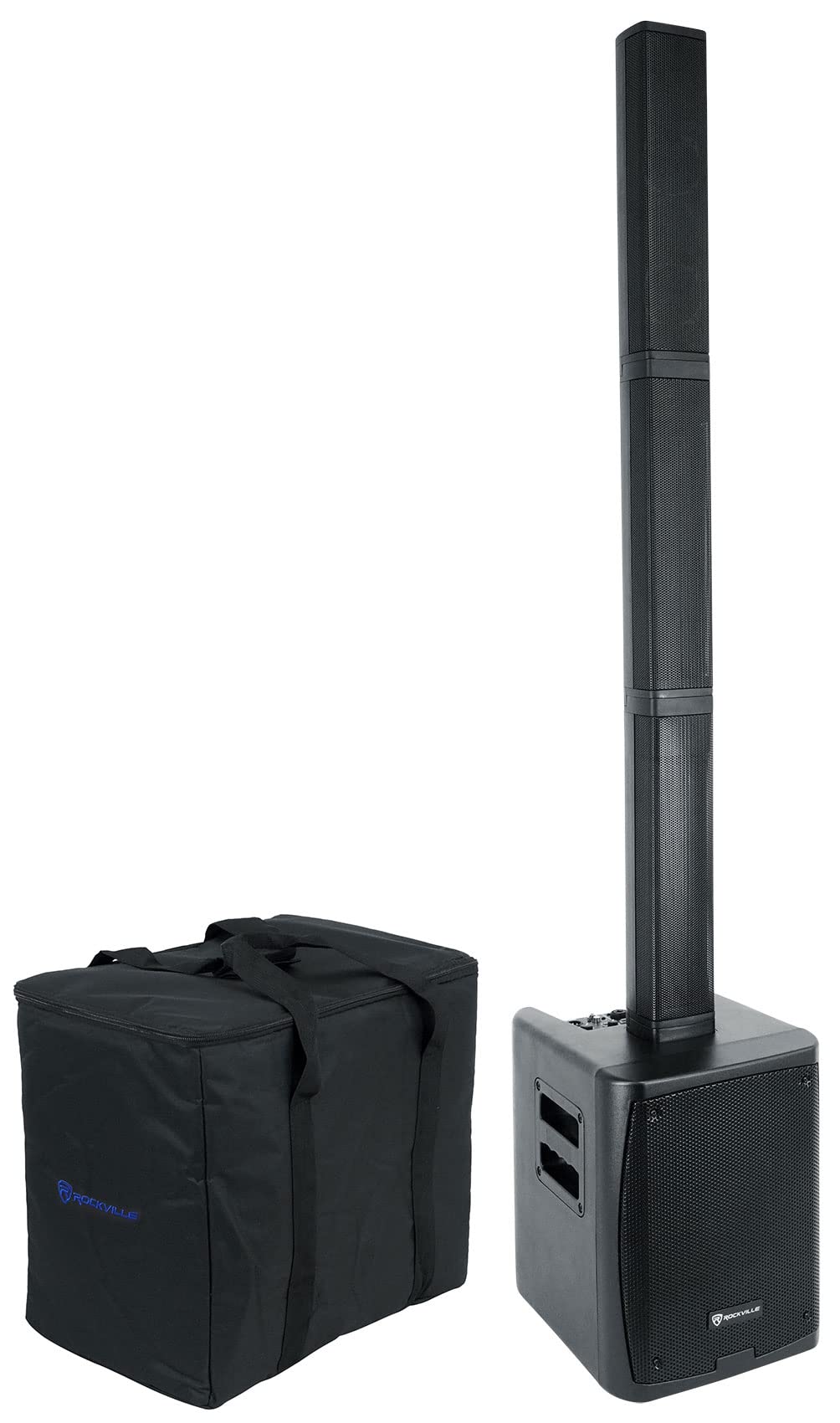 Rockville Titan Portable Array Battery Powered Pa Dj Speaker System W/Subwoofer, Black