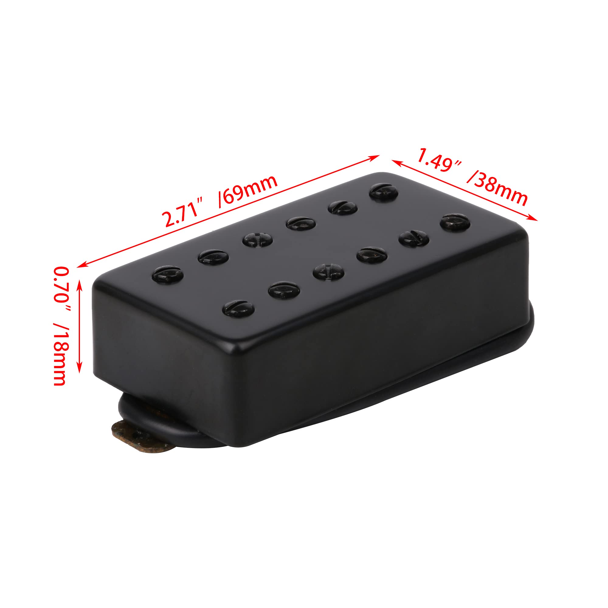 Yibuy Black 50mm/52mm Bridge & Neck Humbucker Pickups Set for Electric Guitar Set of 2