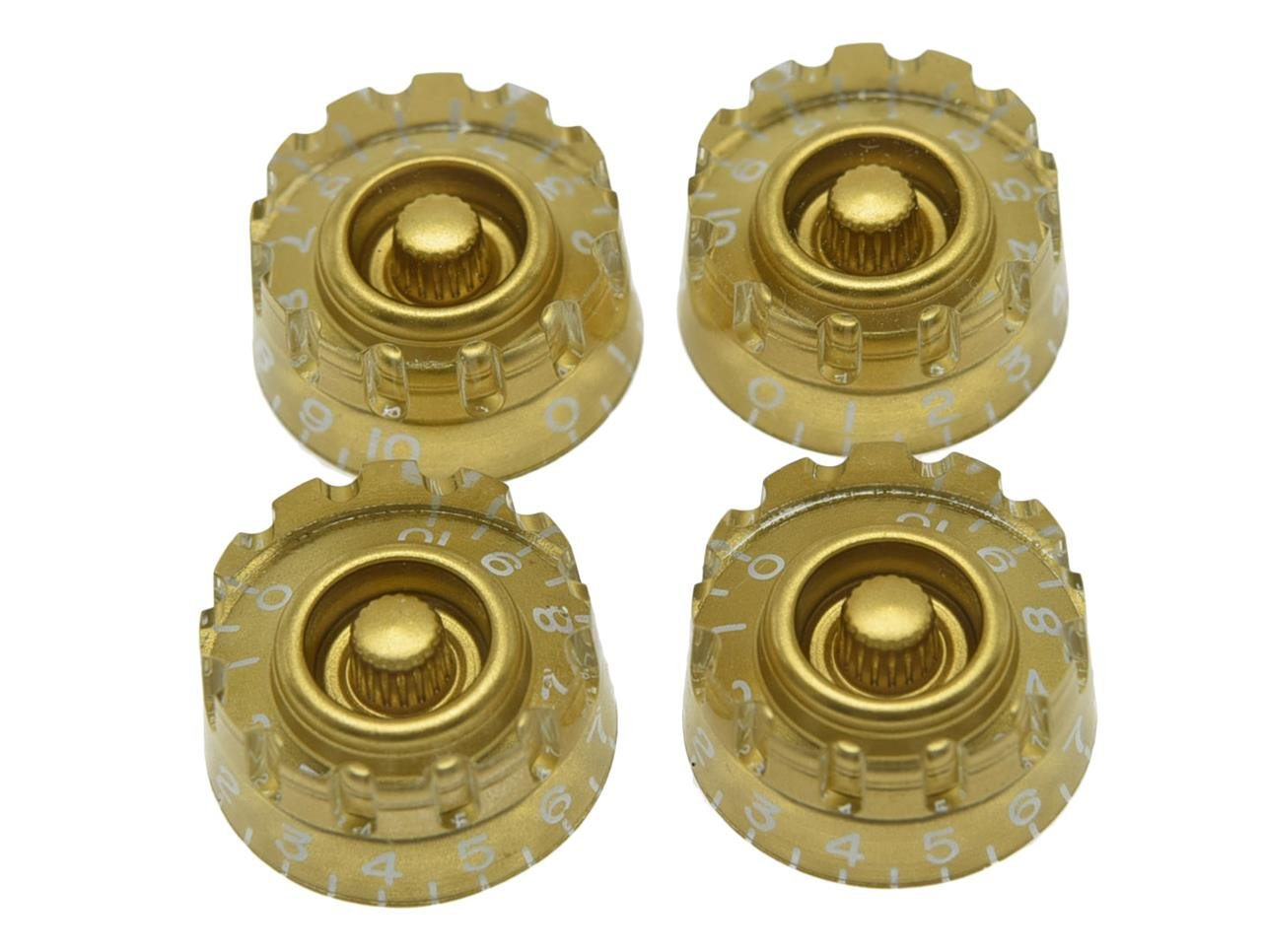 Dopro Set Of 4 Gold Knurled Metric Lp Guitar Speed Dial Knobs Control Knobs For Epi Les Paul/Import Guitar Bass W/Coarse 5.8Mm S