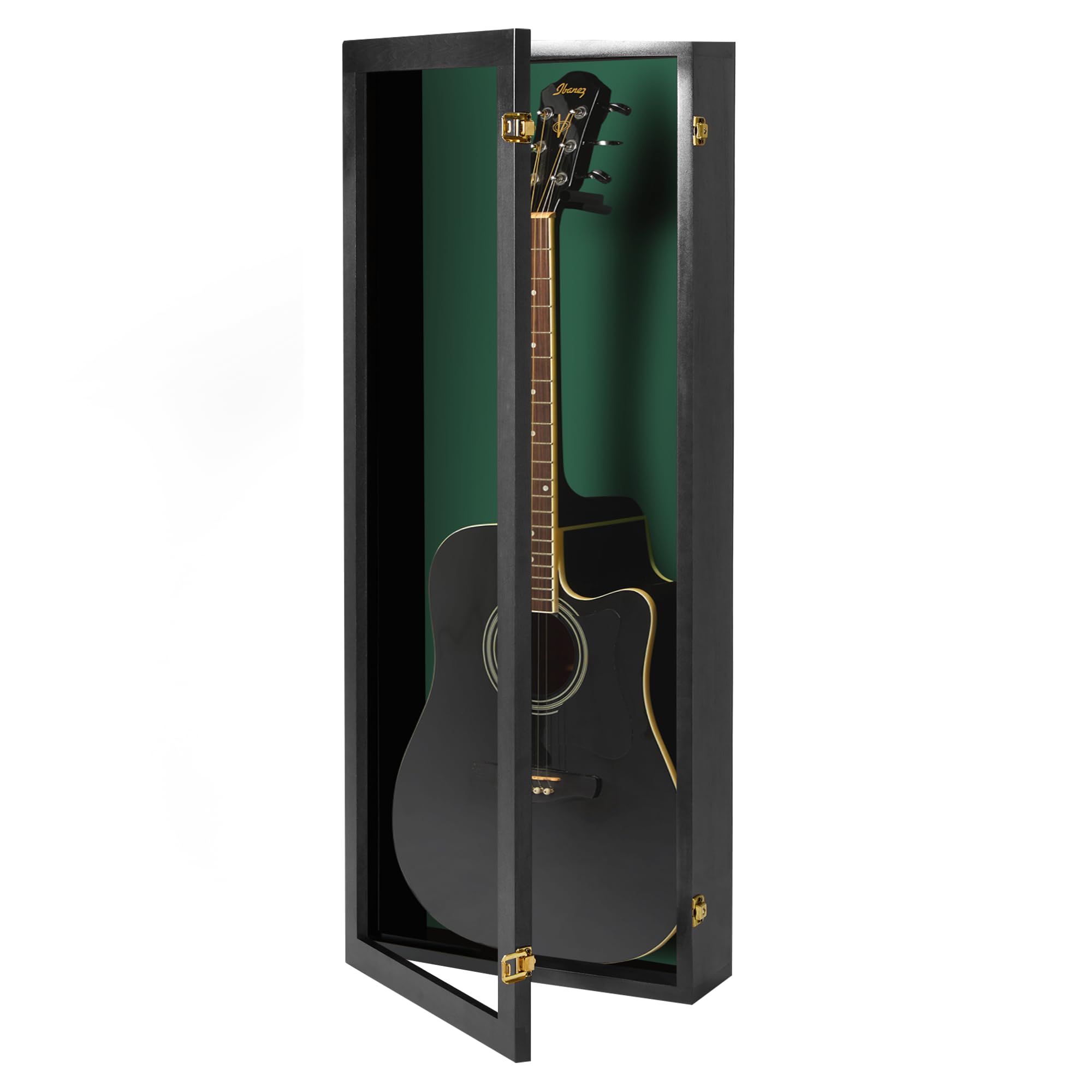 Pennzoni Acoustic Guitar Display Case - Acrylic Acoustic Guitar Case - Guitar Display Case Wall Mount Made From Hardwood Frame &