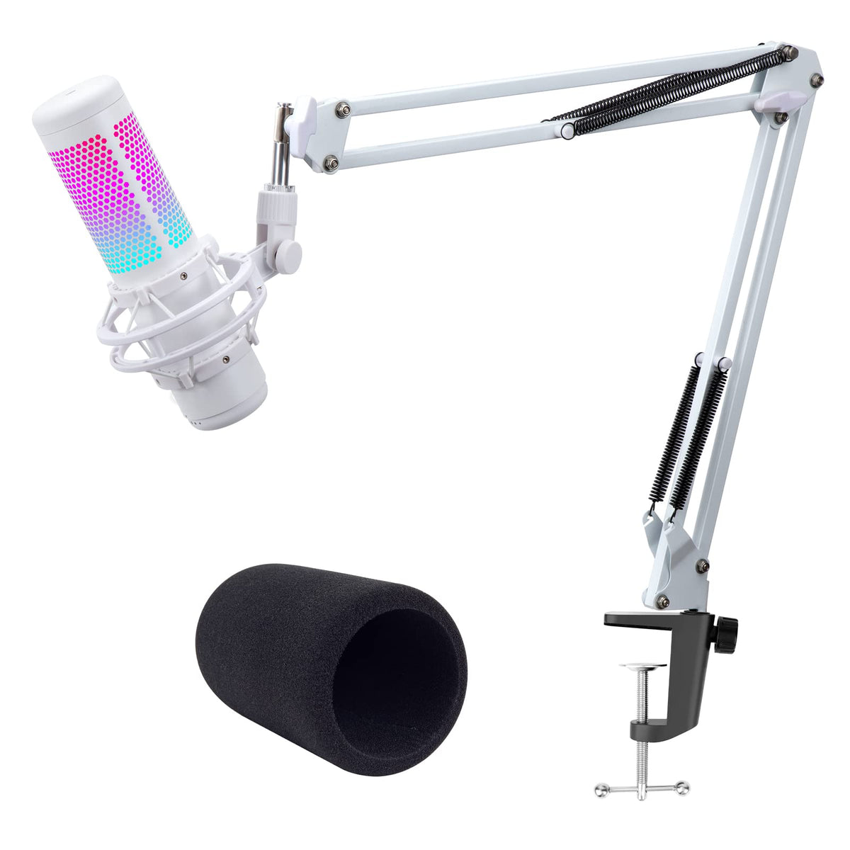 White Boom Arm For Hyperx Quadcast S - White Mic Arm Compatible With Hyperx Quadcast White Microphone, Premium White Quadcast S