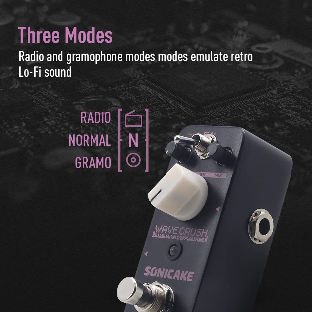 SONICAKE Bitcrusher Guitar Pedal Wave Crush Bitcrush Digital Bitcrusher Reducer Guitar Effects Pedal Synth Synthesizer LoFi True