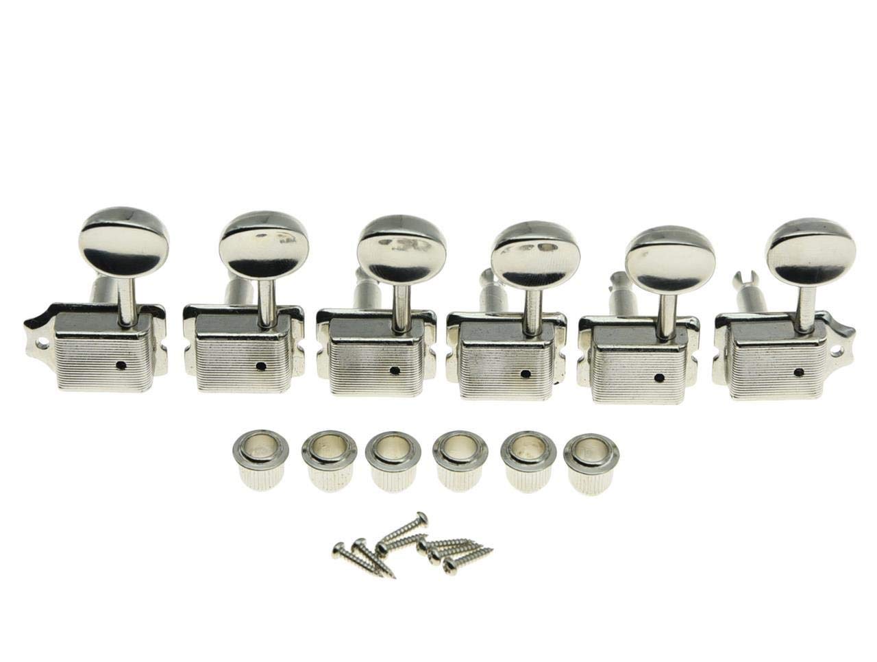 Kaish Nickel Lefty Split Shaft Vintage Guitar Tuning Keys Pegs Left Handed Tuners For Strat Tele