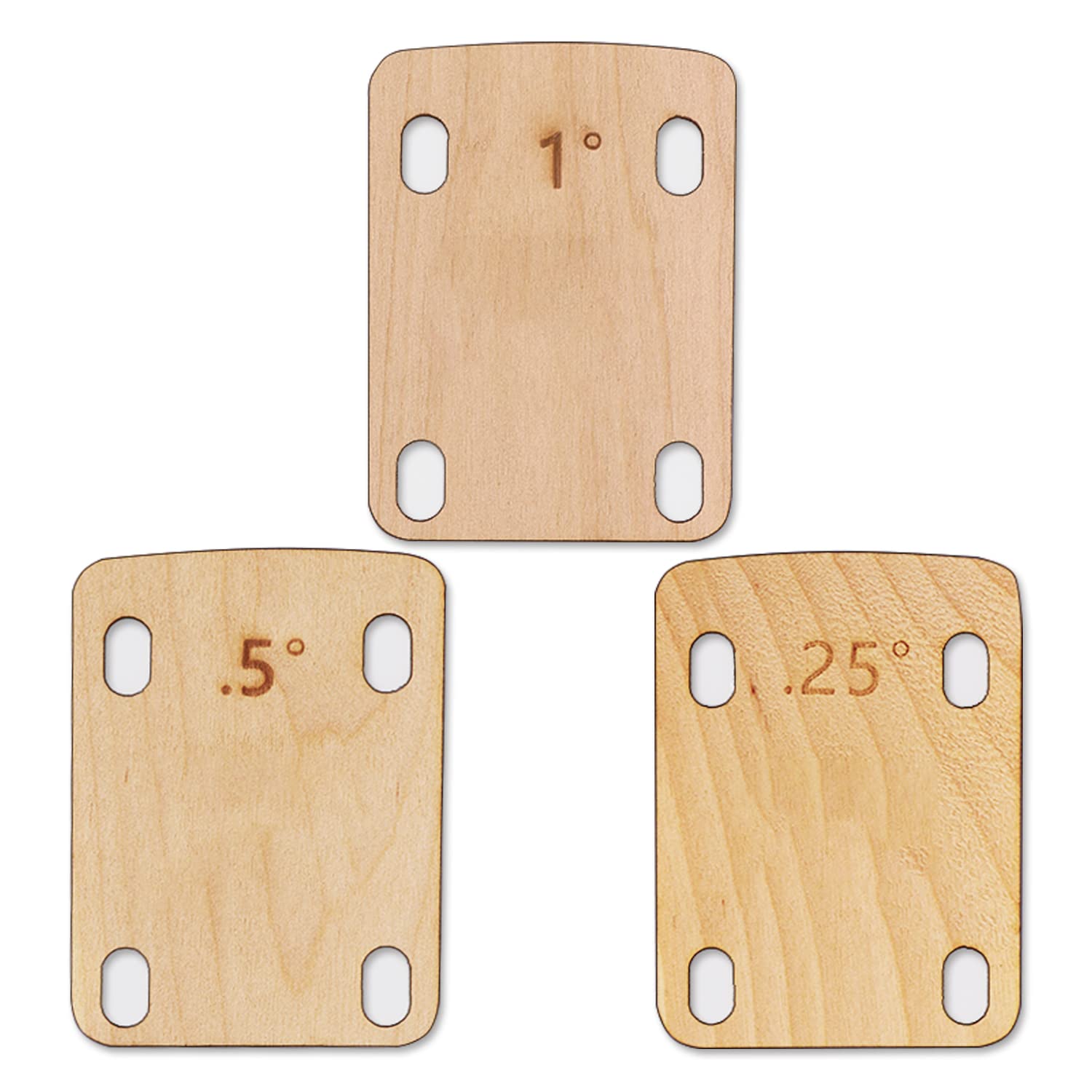 3Pcs Guitar Neck Shims, Solid Maple Wood Guitar Neck Shim Protection 0.25, 0.5 And 1 Degree Guitar Neck Plate Tool For Guitar Ba