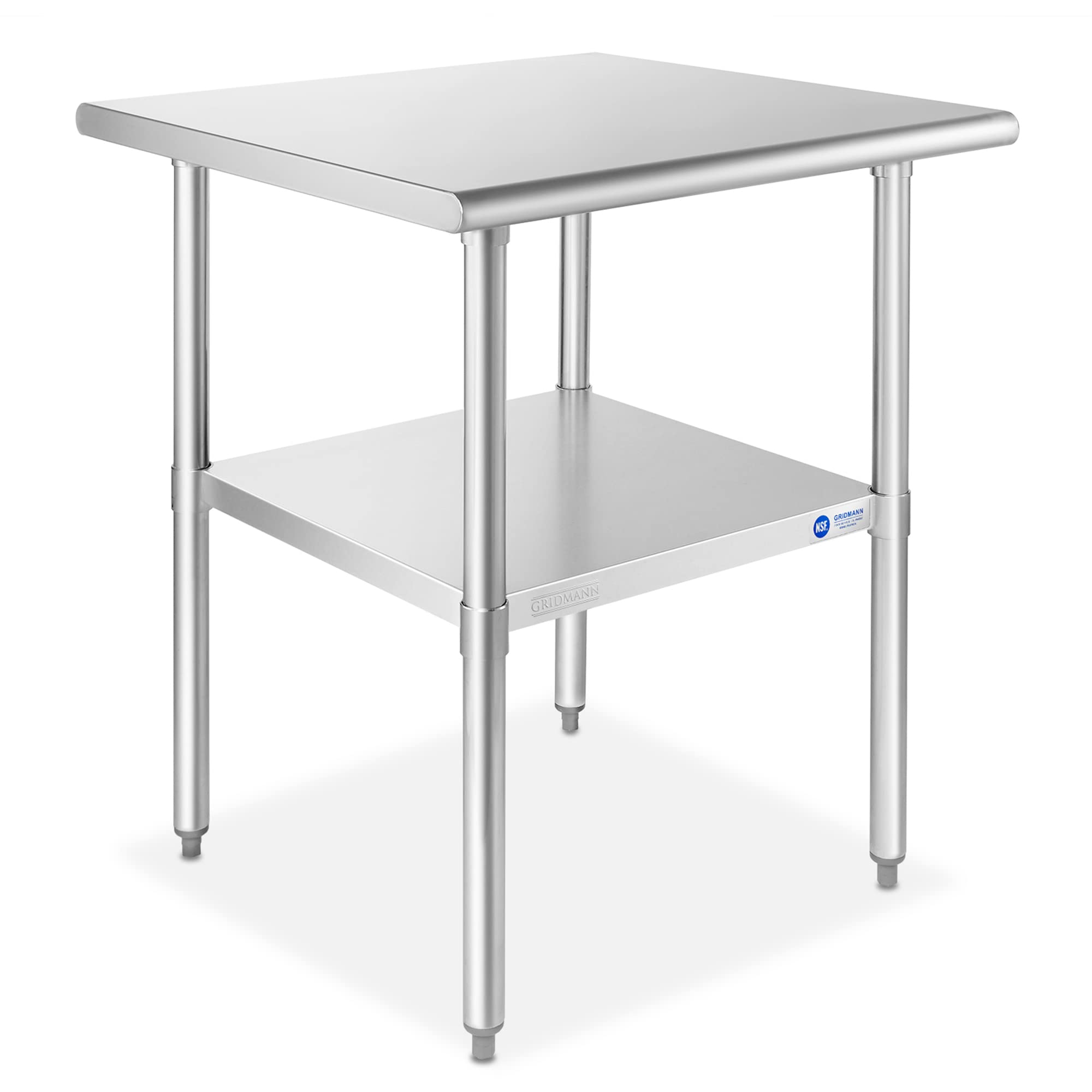 Gridmann Stainless Steel Work Table 30 X 30 Inches, Nsf Commercial Kitchen Prep Table With Under Shelf For Restaurant And Home