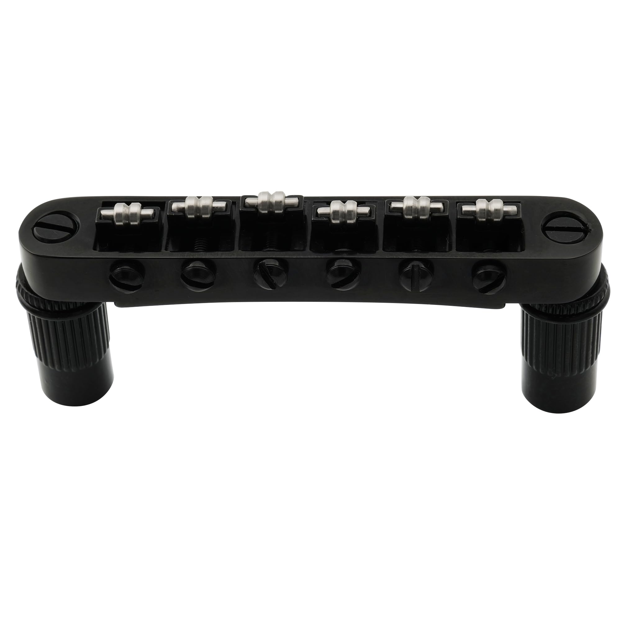 Musiclily Pro 52Mm Guitar Roller Saddle Bridge Tune-O-Matic Bridge With M8 Post For Les Paul Lp Sg Electric Guitar, Black