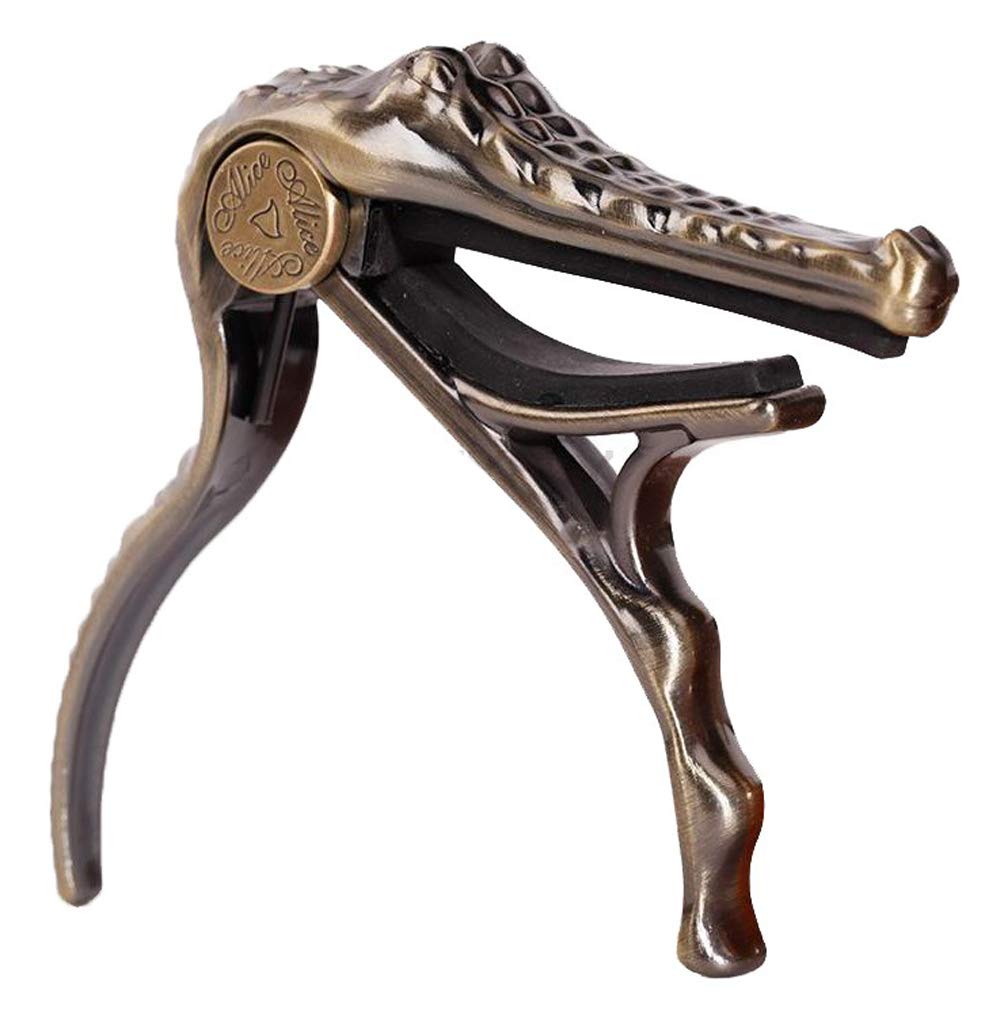 Alice A007G/Br Aluminum Alloy Bronze Alligator Shape Acoustic Guitar Capo