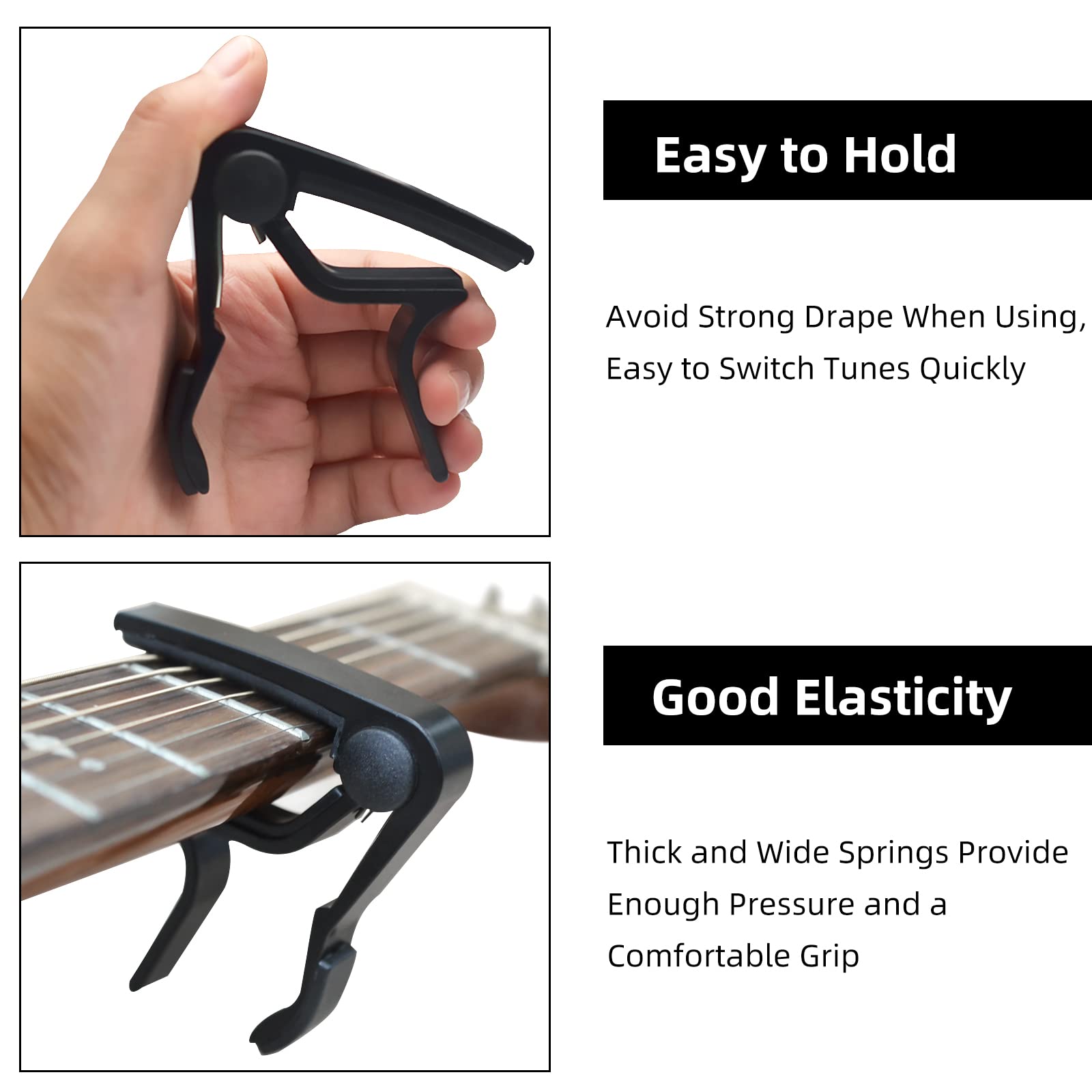 SAPHUE Guitar Capo for 6-String Acoustic and Electric with 2 Picks