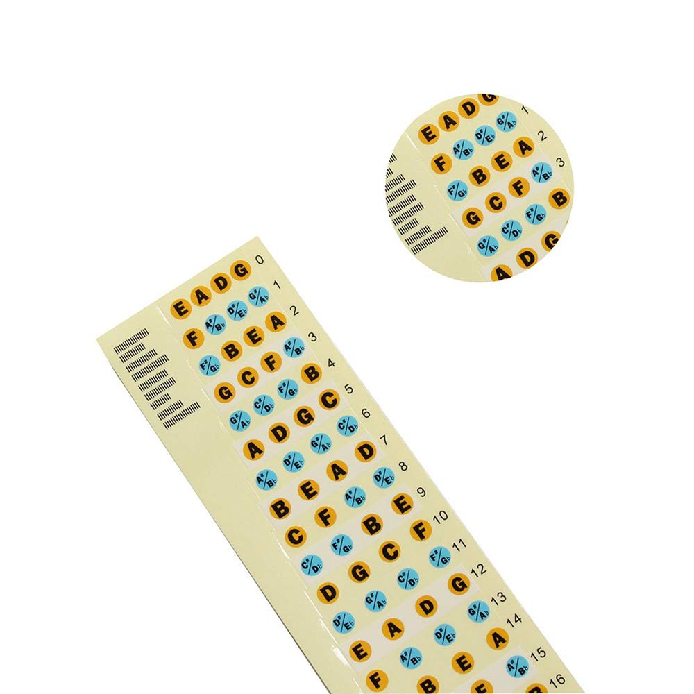 Bass Guitar Fretboard Note Map Decals/Stickers,4-string Bass Guitar Fingerboard for Beginner