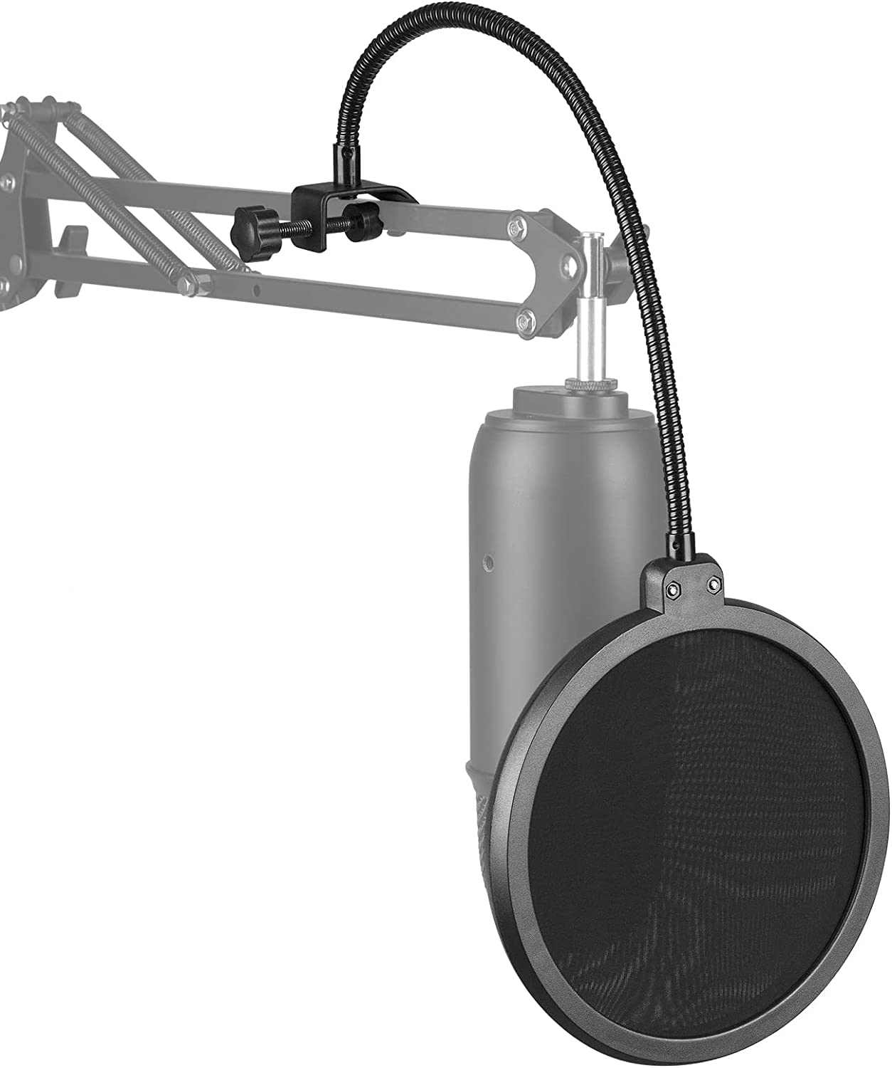Audio Array Aa-03 Double Layer Professional Pop Filter | Flexible 360 Free Angle Adjustable, Durable Windshield | Metal Goosenec