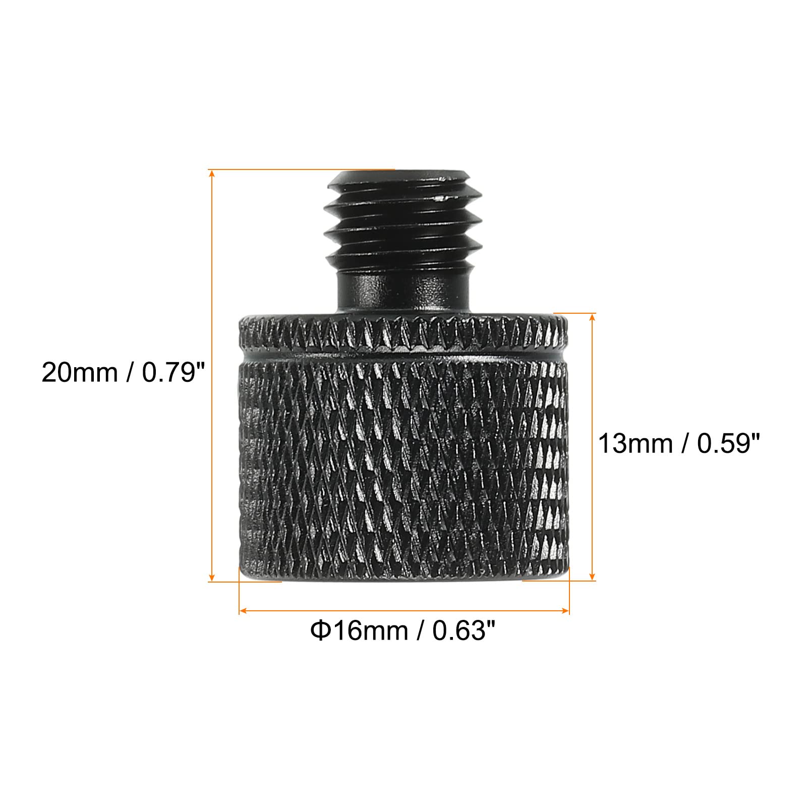 MECCANIXITY Mic Stand Adapter 1/4 Female x M8 Male Camera Screw Thread Adapter for Microphone Tripod Stand Black 2 Pack