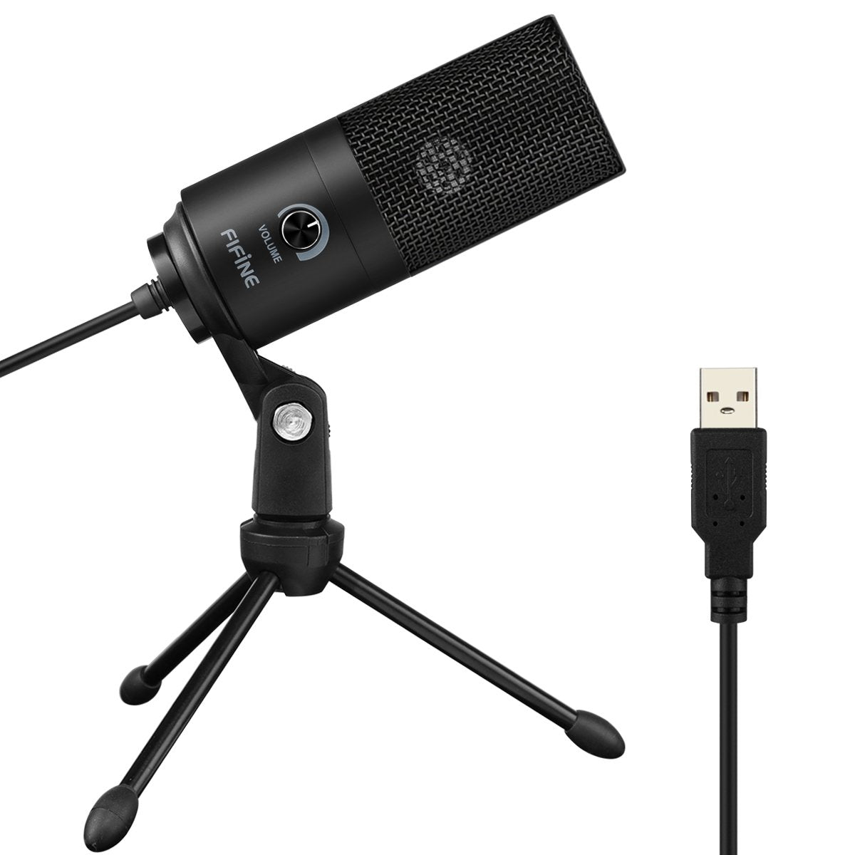 FIFINE USB Microphone, Metal Condenser Recording Microphone for Laptop MAC or Windows Cardioid Studio Recording Vocals, Voice Ov