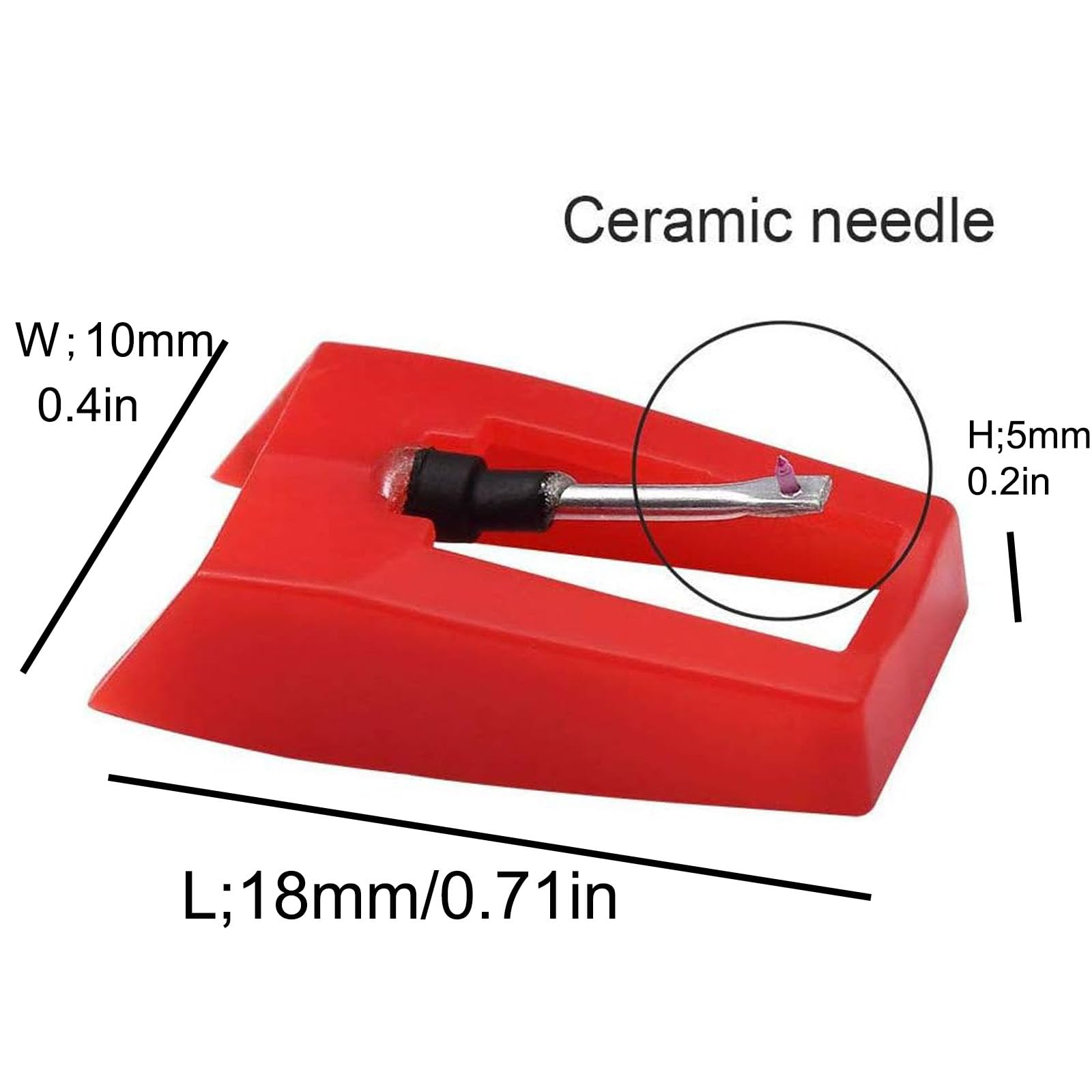 4 Pack Ruby Record Player Needle Turntable Stylus Replacement for ION Jenson Crosley Victrola Sylvania Turntable Phonograph LP V