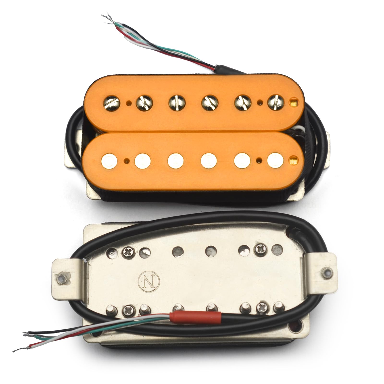 SAPHUE Alnico 5 Electric Guitar Pickup Humbucker Double Coil Pickup Alnico V Guitar parts (Orange)