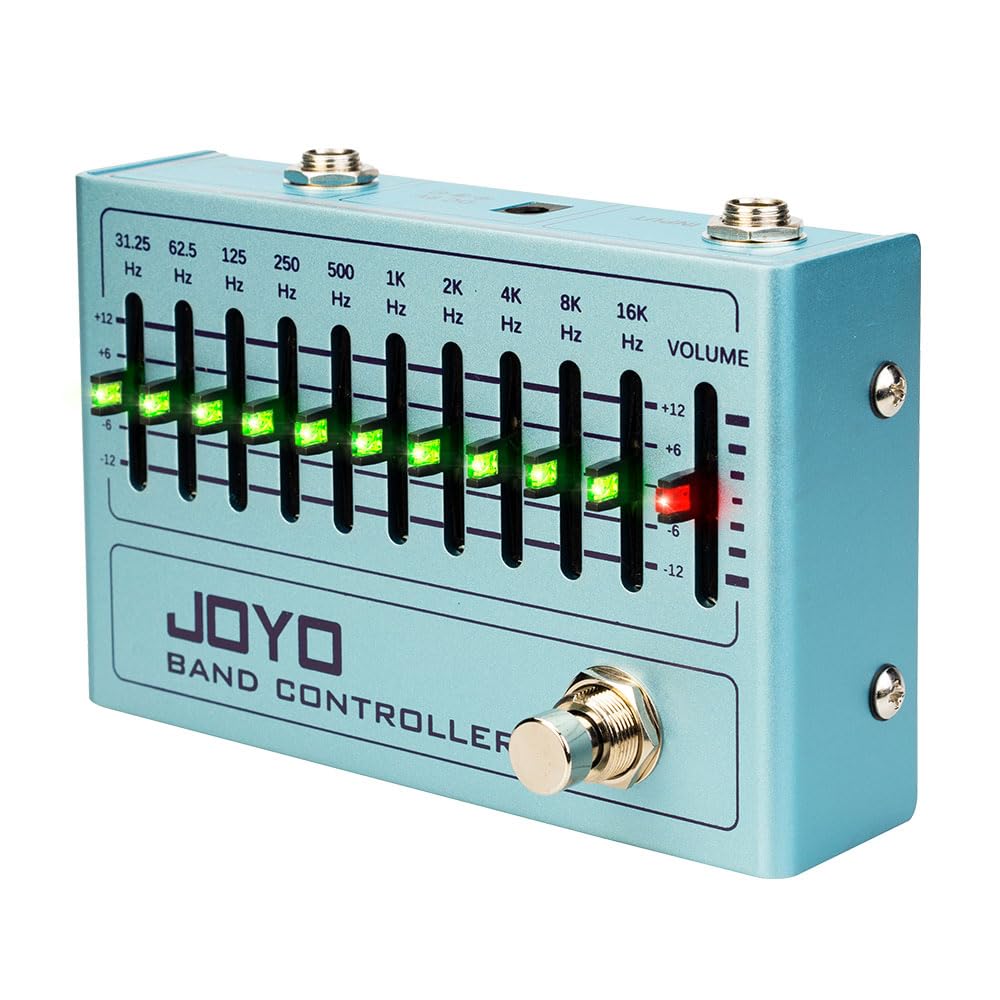 JOYO EQ Pedal 10 Band Equalizer (31.25Hz-16kHz) for Electric Guitar, Bass and Multi-string Guitars (R-12)