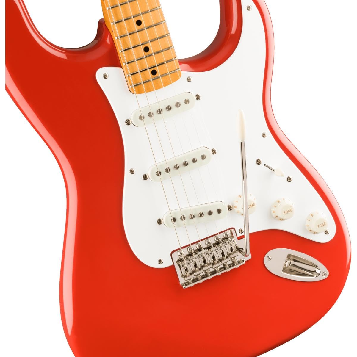 Squier Classic Vibe 50s Stratocaster Electric Guitar, with 2-Year Warranty, Fiesta Red, Maple Fingerboard